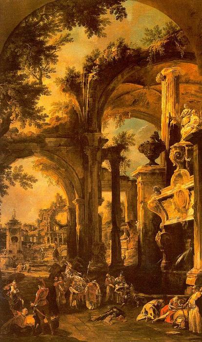 Wikioo.org – L'Enciclopedia delle Belle Arti - Pittura, Opere di Giovanni Antonio Canal (Canaletto) - una pittura allegorica della tomba di signore somers