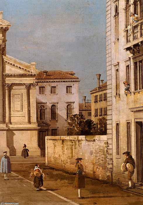 Wikioo.org - The Encyclopedia of Fine Arts - Painting, Artwork by Giovanni Antonio Canal (Canaletto) - S. Francesco Della Vigna. Church And Campo