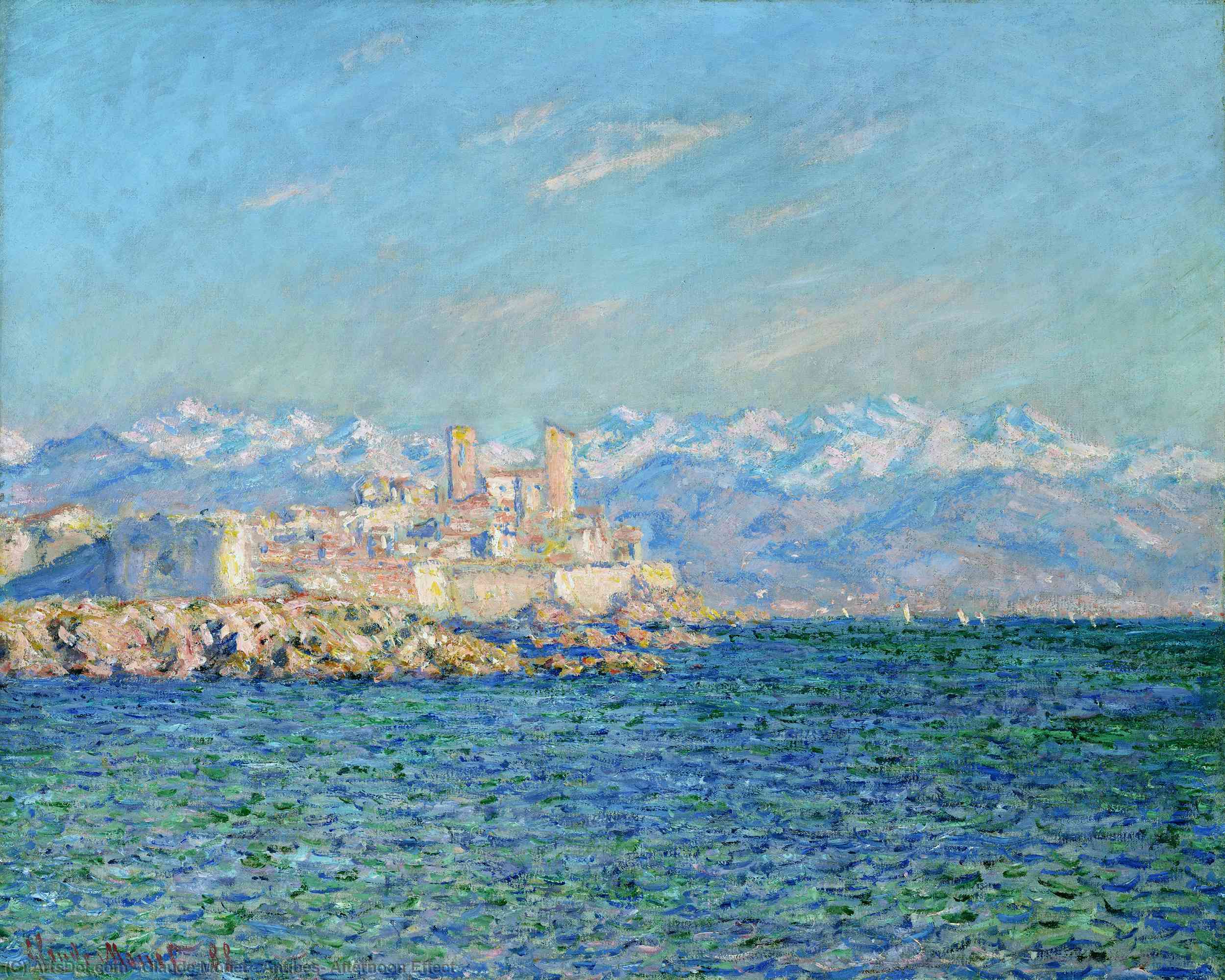 WikiOO.org - Енциклопедия за изящни изкуства - Живопис, Произведения на изкуството Claude Monet - Antibes, Afternoon Effect