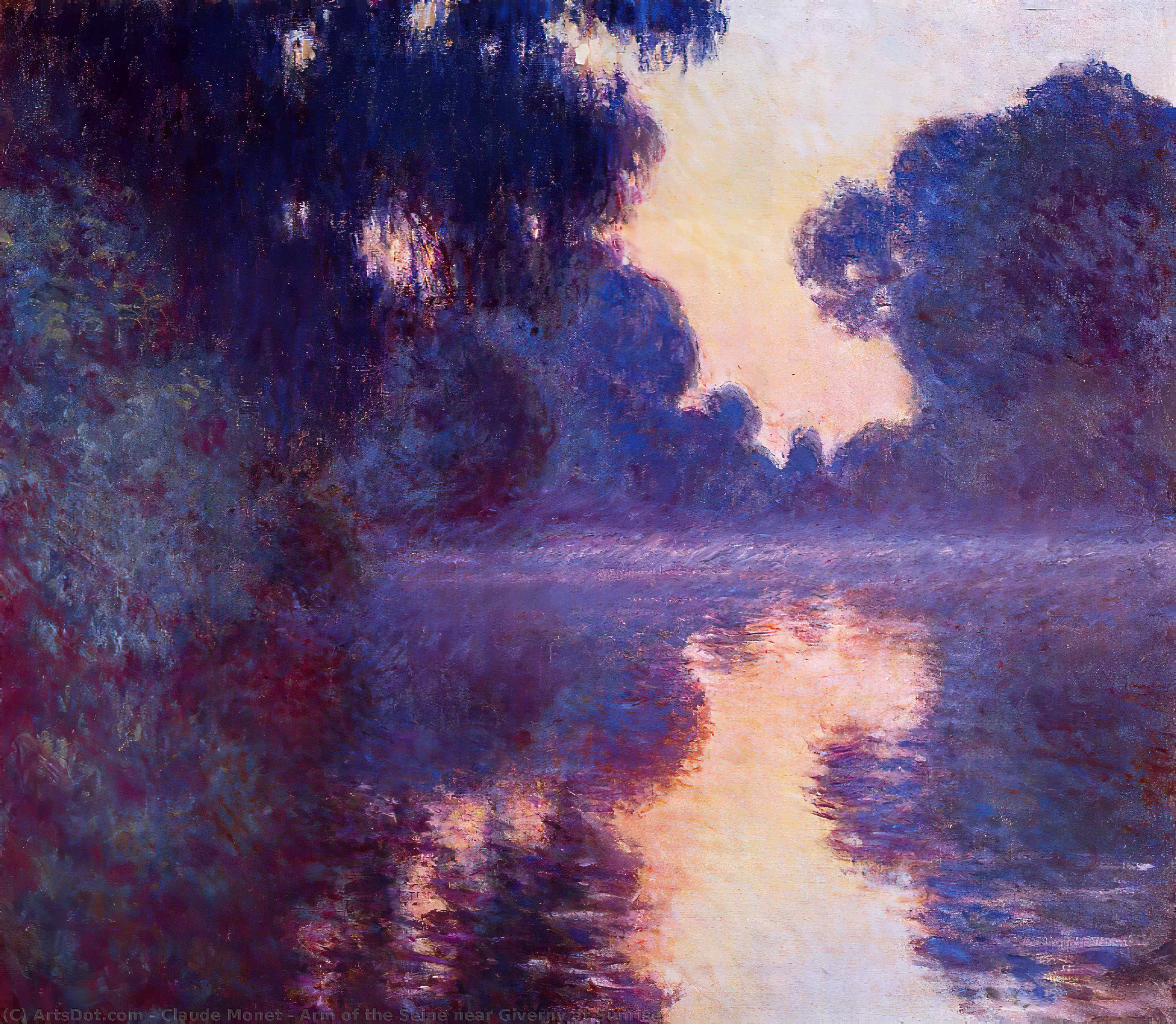 WikiOO.org - 백과 사전 - 회화, 삽화 Claude Monet - Arm of the Seine near Giverny at Sunrise