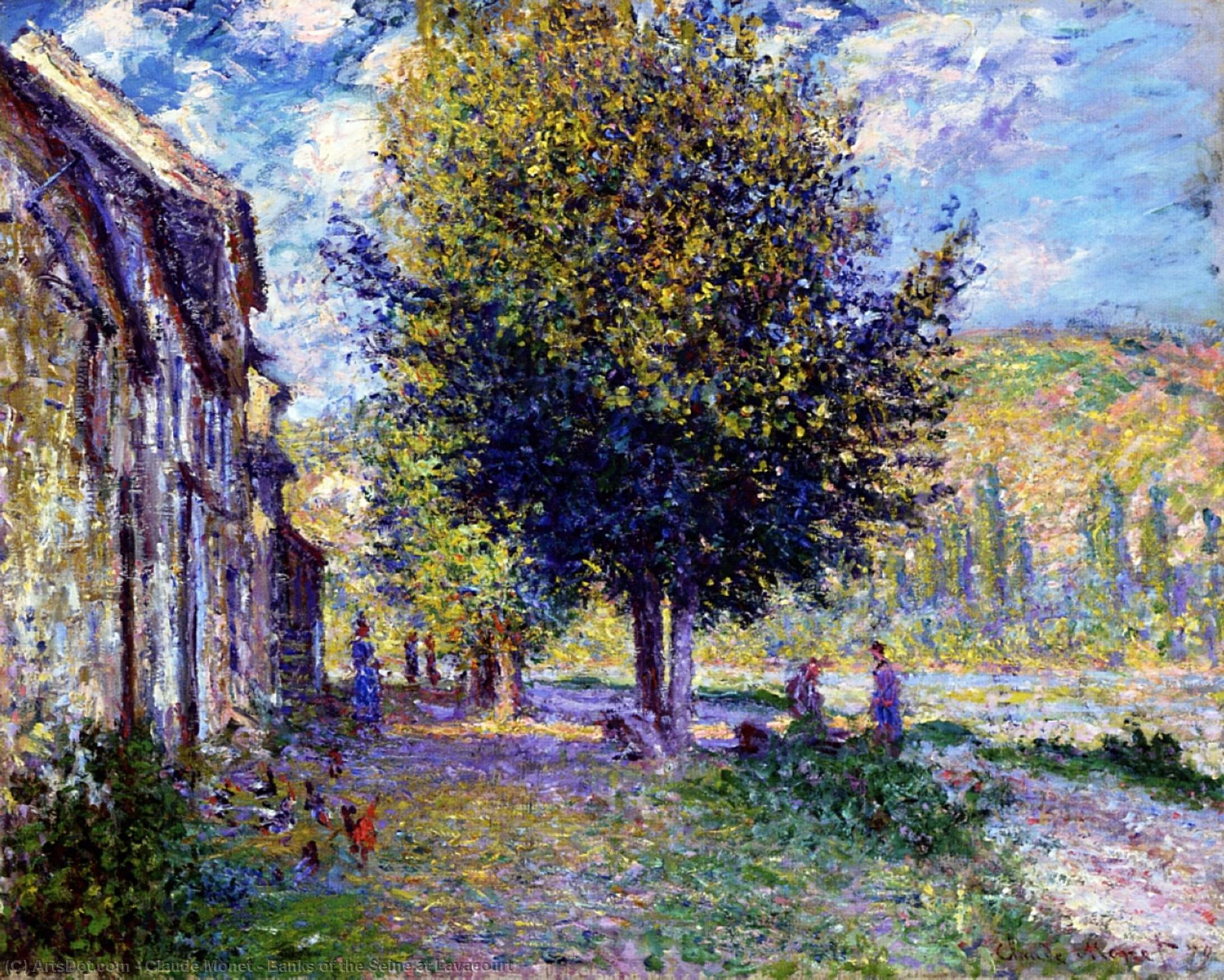 Wikioo.org – La Enciclopedia de las Bellas Artes - Pintura, Obras de arte de Claude Monet - Los bancos del Sena en Lavacourt