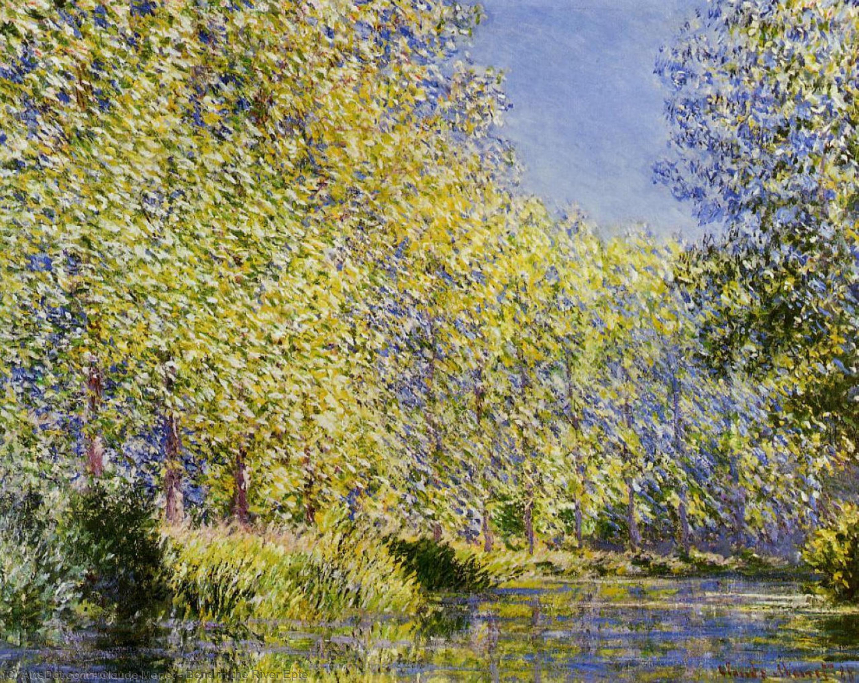 Wikioo.org - The Encyclopedia of Fine Arts - Painting, Artwork by Claude Monet - Bend in the River Epte