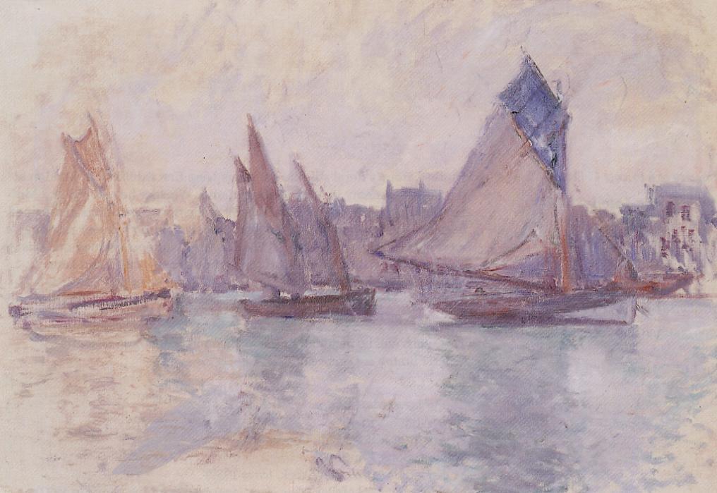 WikiOO.org - Güzel Sanatlar Ansiklopedisi - Resim, Resimler Claude Monet - Boats in the Port of Le Havre