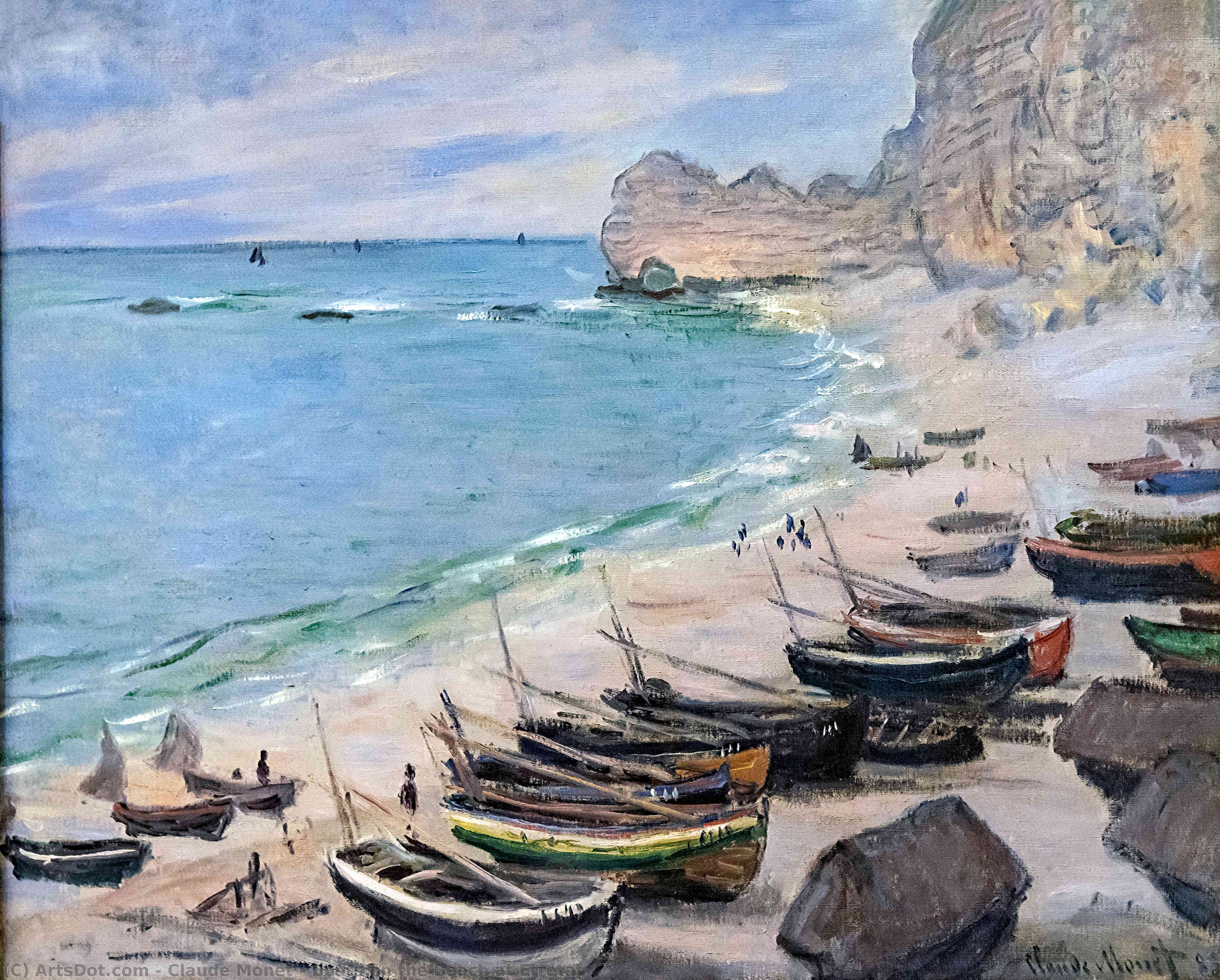 WikiOO.org - Encyclopedia of Fine Arts - Maleri, Artwork Claude Monet - Boats on the Beach at Etretat