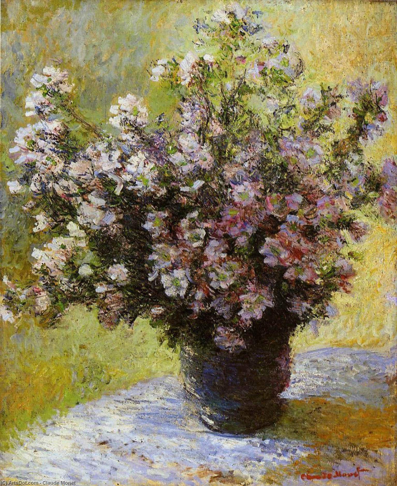 WikiOO.org - 백과 사전 - 회화, 삽화 Claude Monet - Bouquet of Mallows