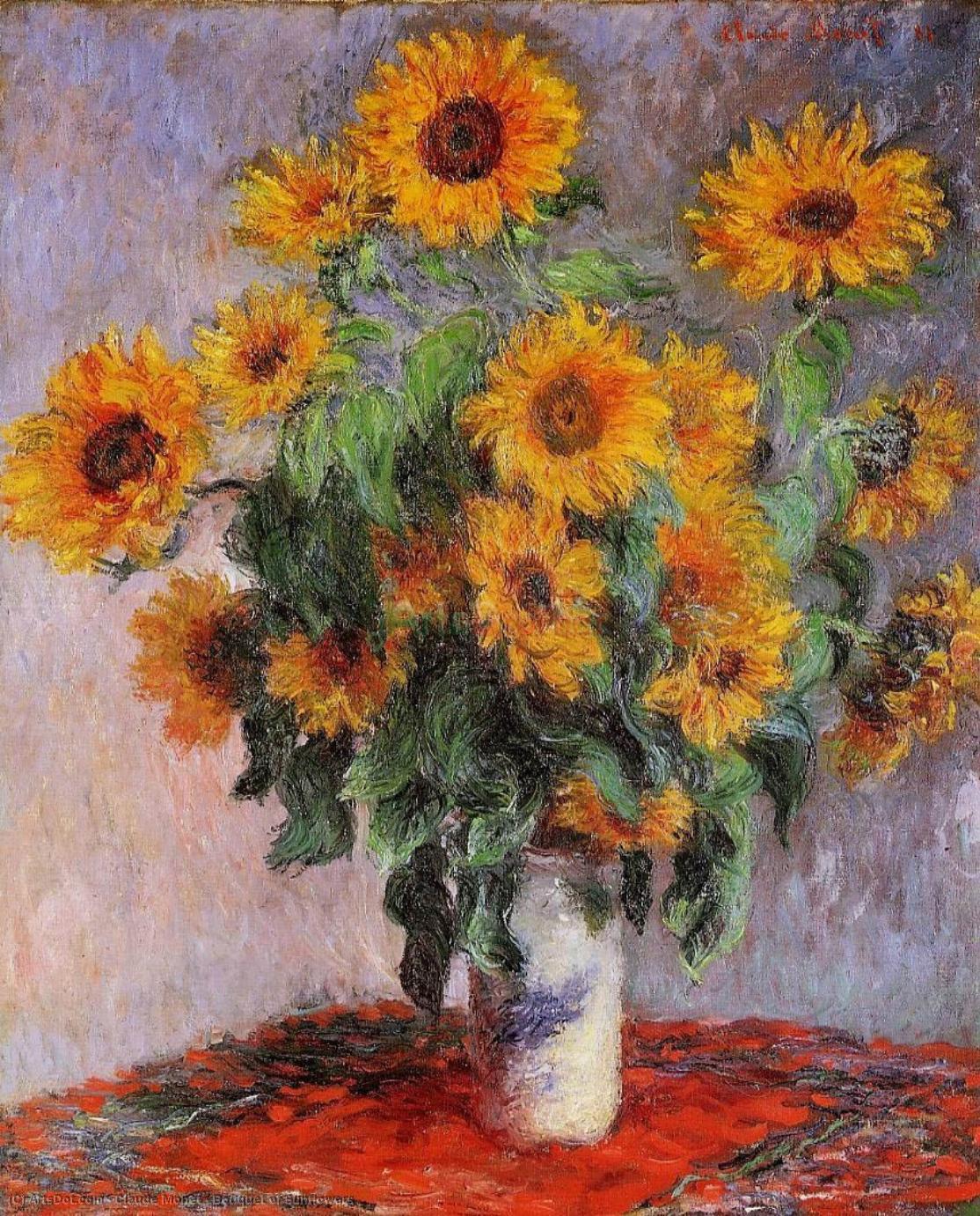 Wikioo.org - The Encyclopedia of Fine Arts - Painting, Artwork by Claude Monet - Bouquet of Sunflowers
