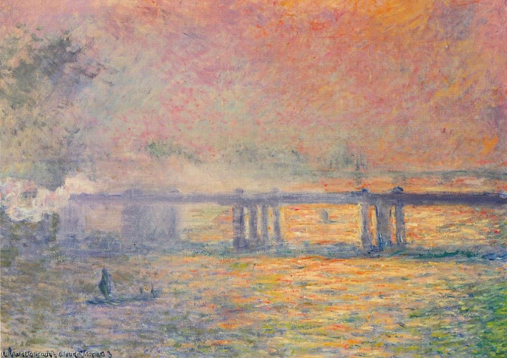 Wikioo.org – La Enciclopedia de las Bellas Artes - Pintura, Obras de arte de Claude Monet - Puente de Charing Cross 6