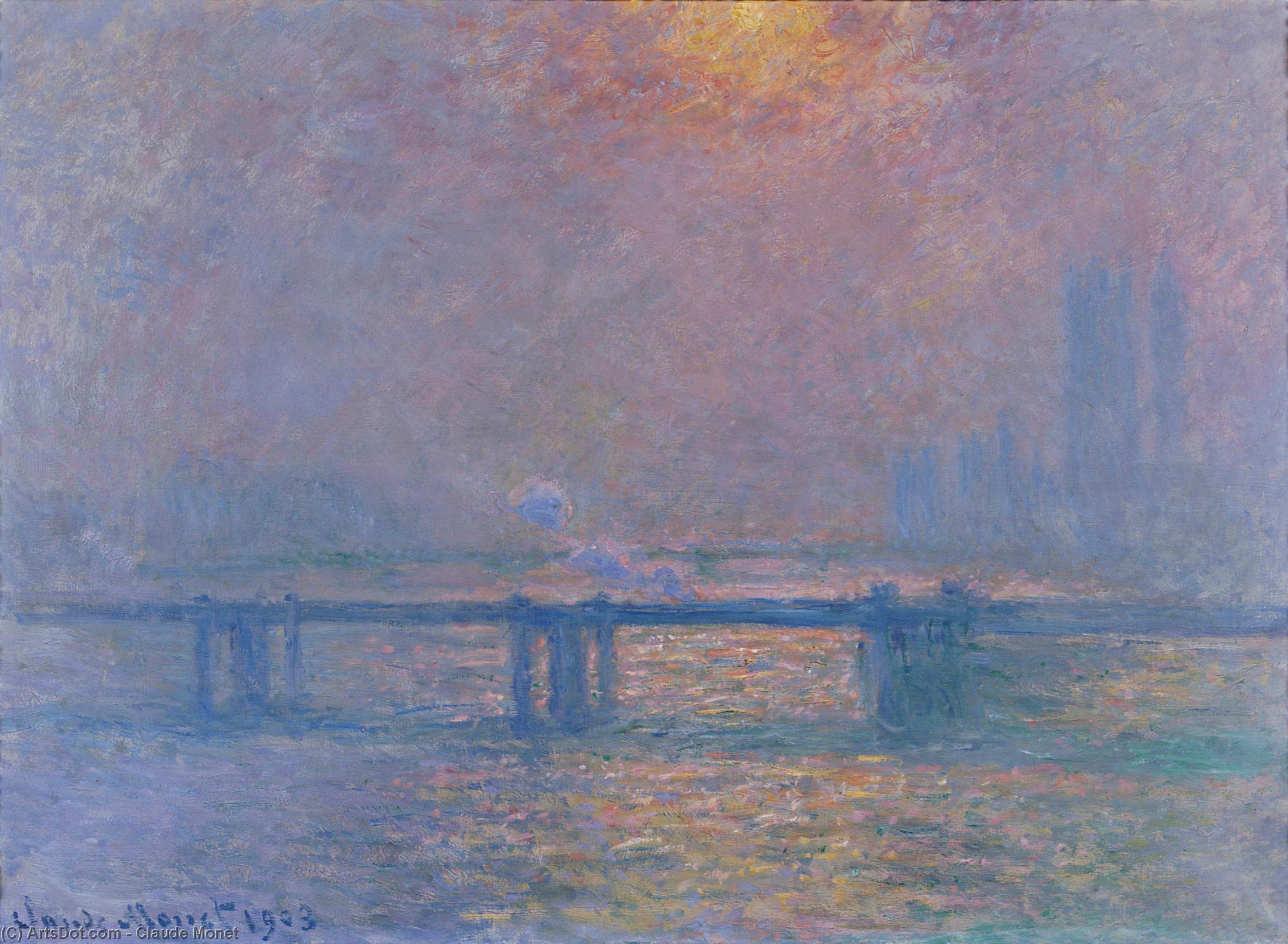 Wikioo.org - The Encyclopedia of Fine Arts - Painting, Artwork by Claude Monet - Charing Cross Bridge, The Thames