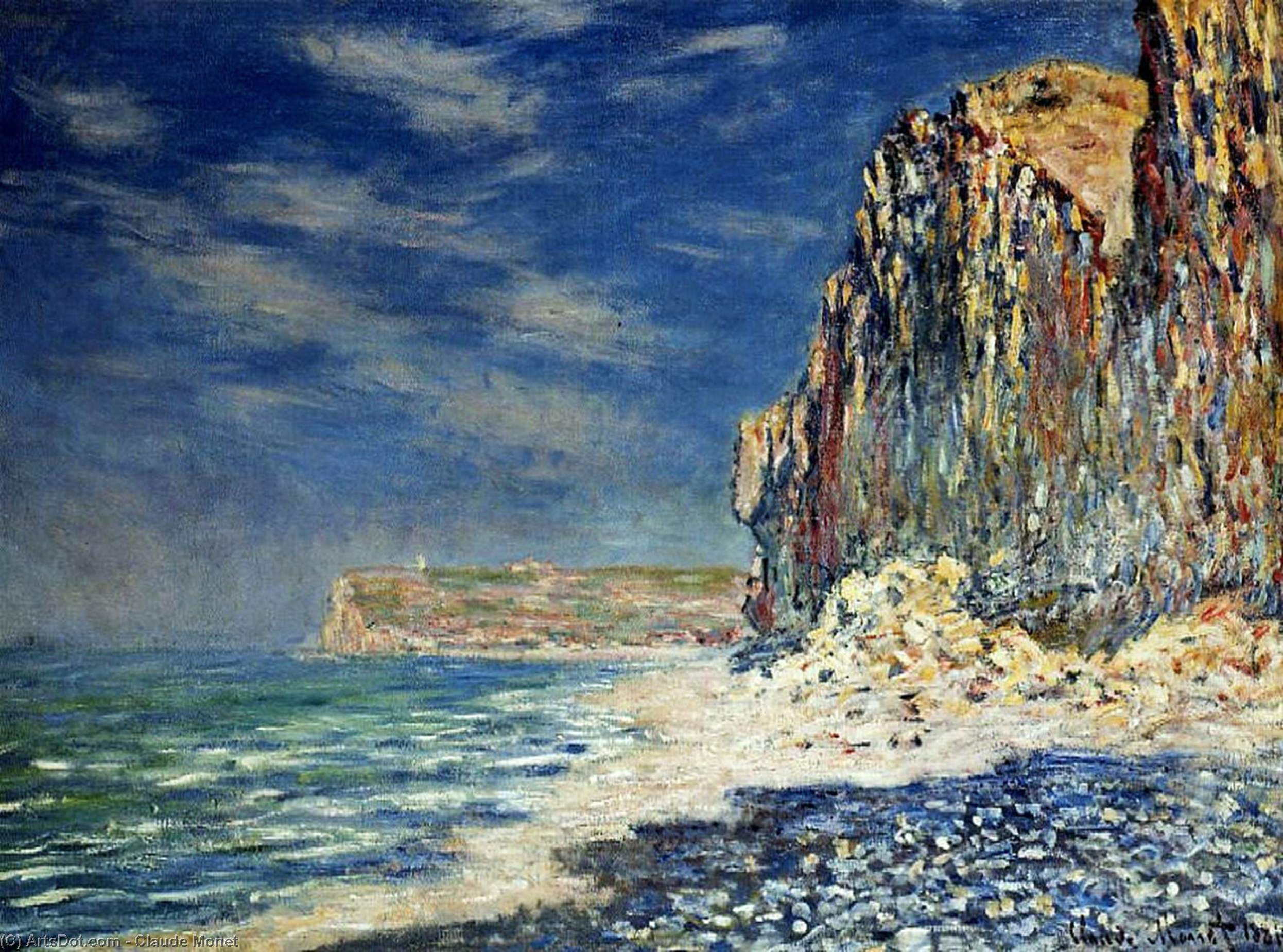 Wikioo.org – La Enciclopedia de las Bellas Artes - Pintura, Obras de arte de Claude Monet - Acantilado cerca de Fécamp