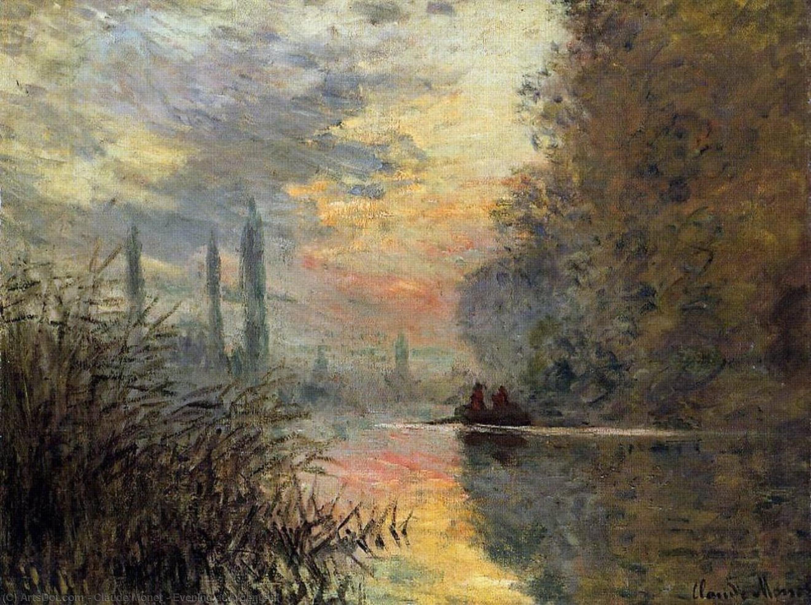 WikiOO.org - Encyclopedia of Fine Arts - Maleri, Artwork Claude Monet - Evening at Argenteuil