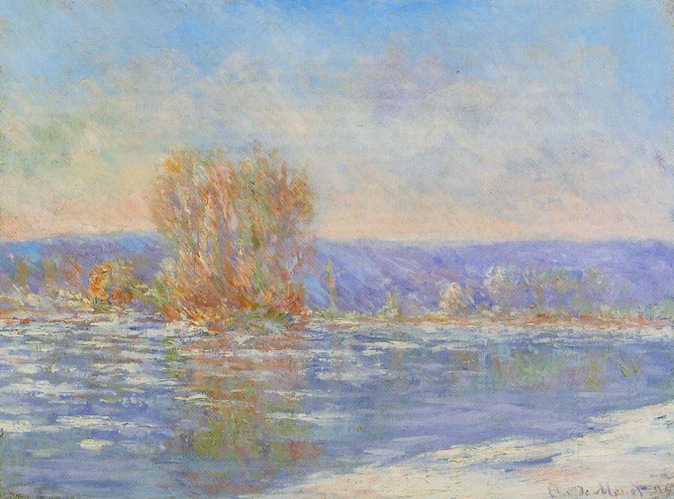 WikiOO.org - دایره المعارف هنرهای زیبا - نقاشی، آثار هنری Claude Monet - Floating Ice near Bennecourt
