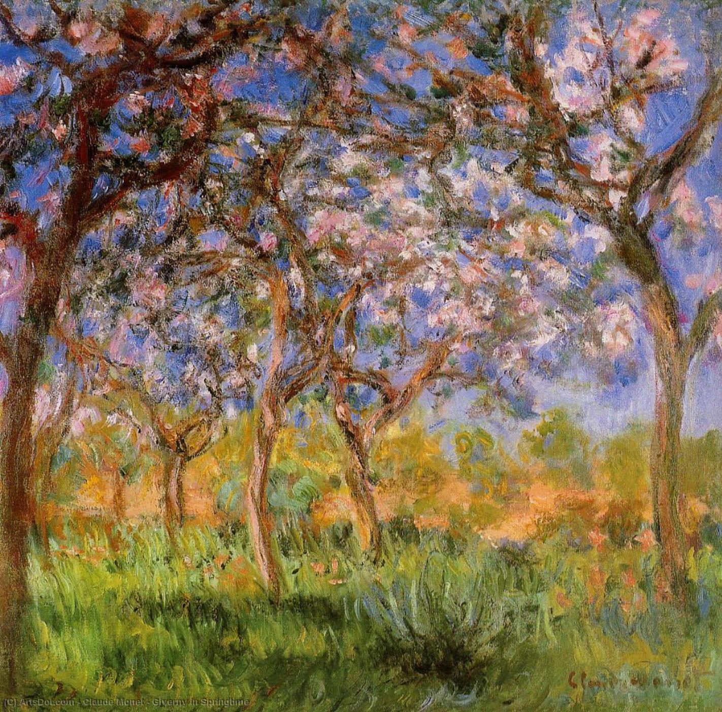 Wikioo.org - The Encyclopedia of Fine Arts - Painting, Artwork by Claude Monet - Giverny in Springtime