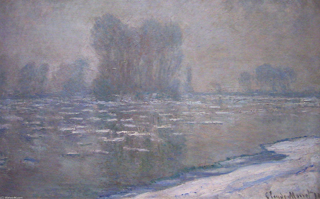 Wikioo.org - The Encyclopedia of Fine Arts - Painting, Artwork by Claude Monet - Ice Floes, Misty Morning