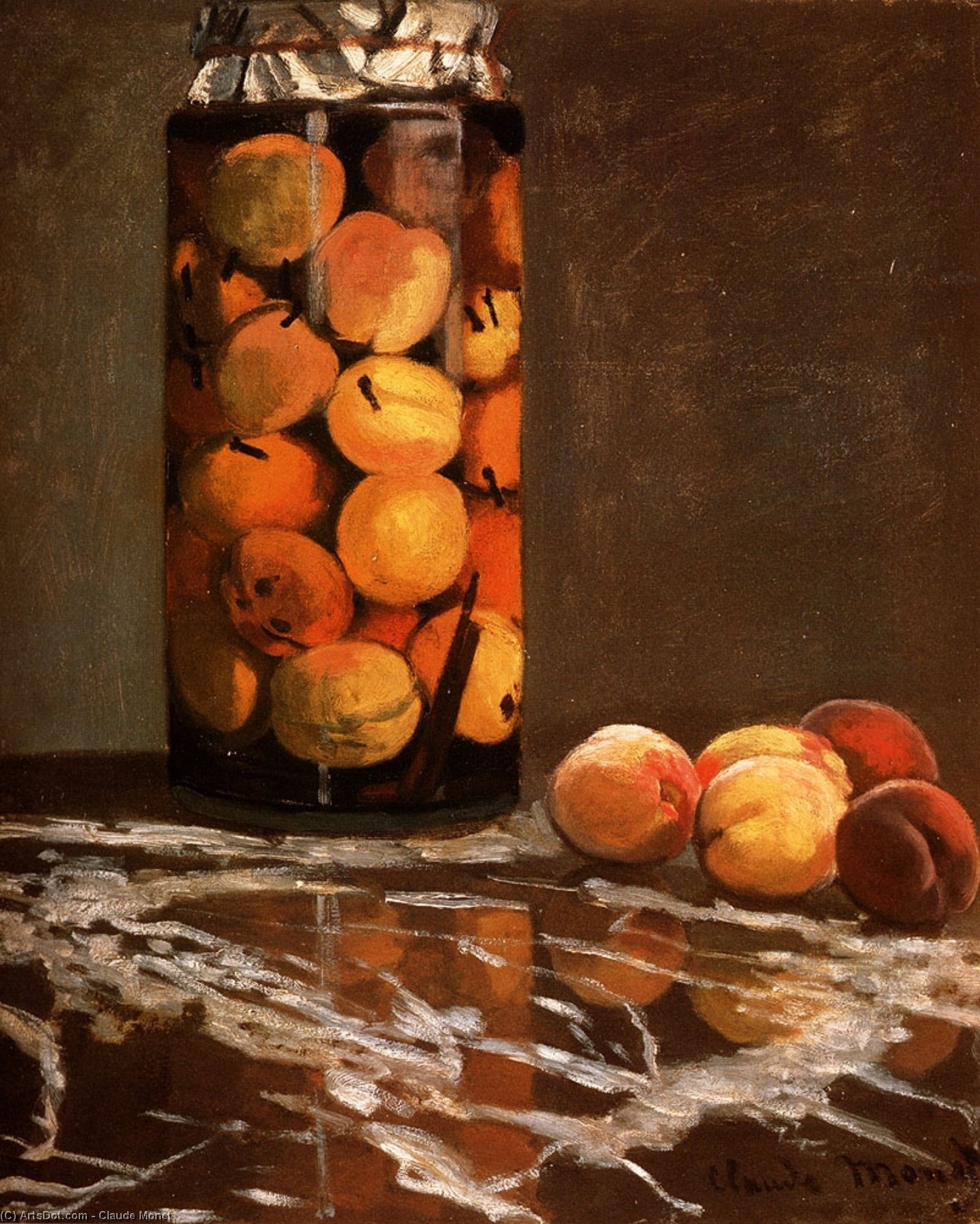WikiOO.org - 百科事典 - 絵画、アートワーク Claude Monet - 桃のジャー
