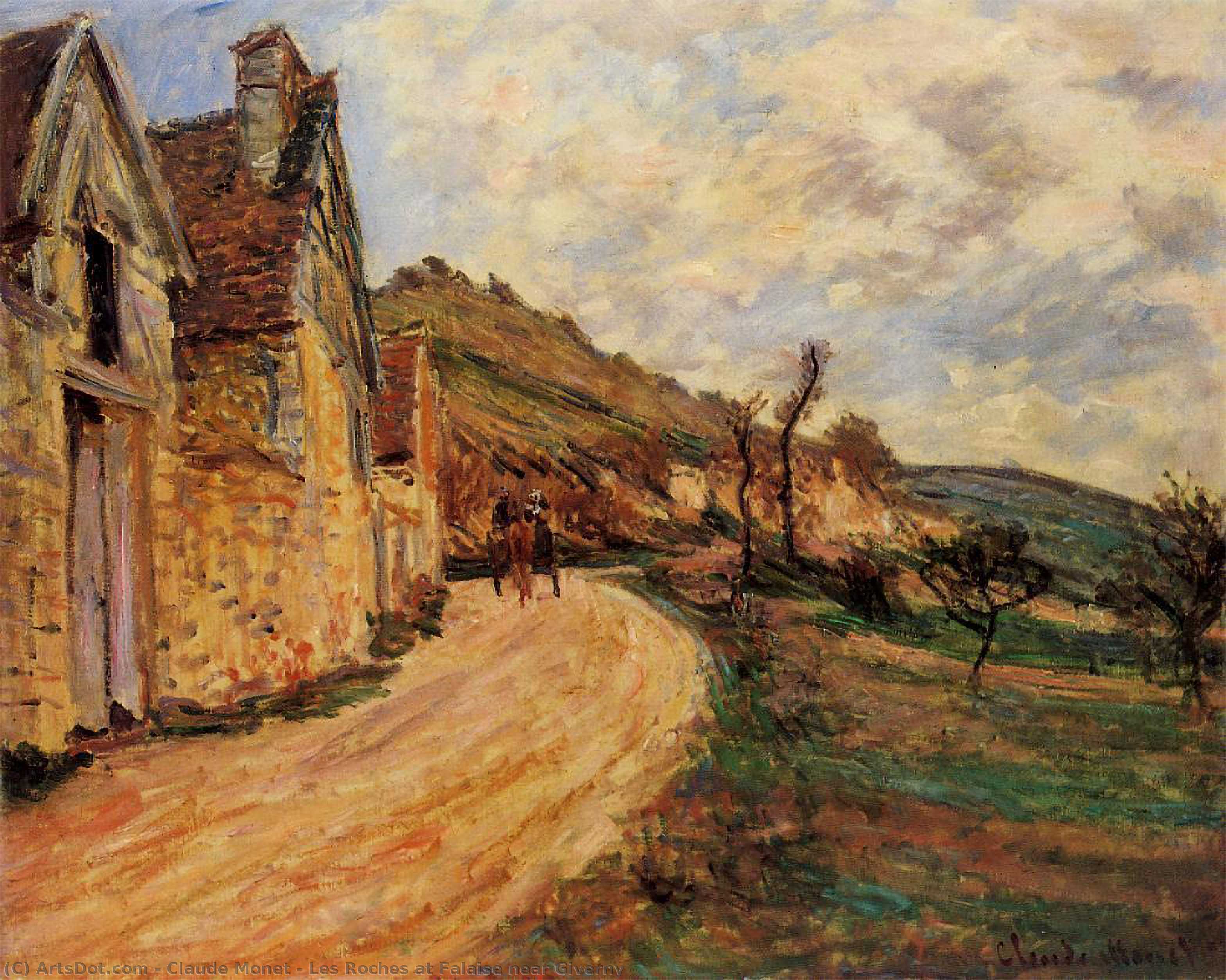 Wikioo.org - สารานุกรมวิจิตรศิลป์ - จิตรกรรม Claude Monet - Les Roches at Falaise near Giverny
