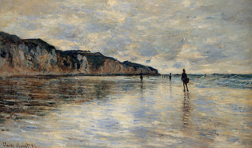 Wikioo.org - สารานุกรมวิจิตรศิลป์ - จิตรกรรม Claude Monet - Low Tide at Pourville