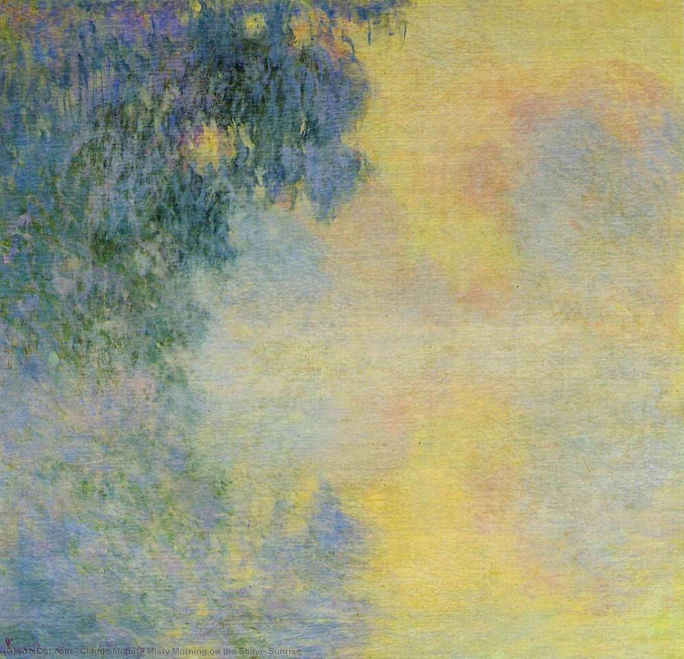 WikiOO.org – 美術百科全書 - 繪畫，作品 Claude Monet - 薄雾的早晨塞纳河，日出