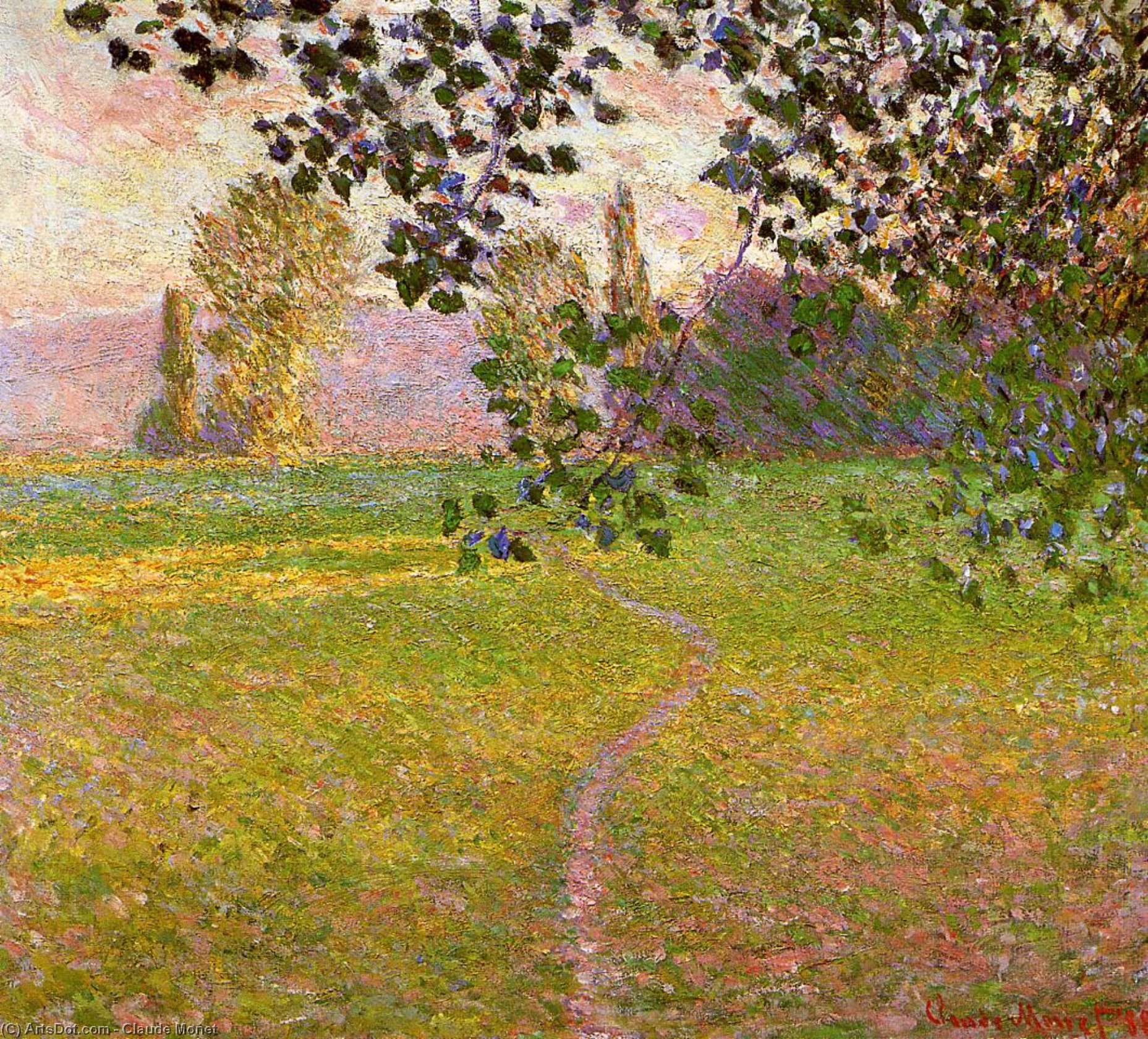 Wikioo.org – La Enciclopedia de las Bellas Artes - Pintura, Obras de arte de Claude Monet - mañana paisaje , Giverny ( aka Paisaje en el mañana )