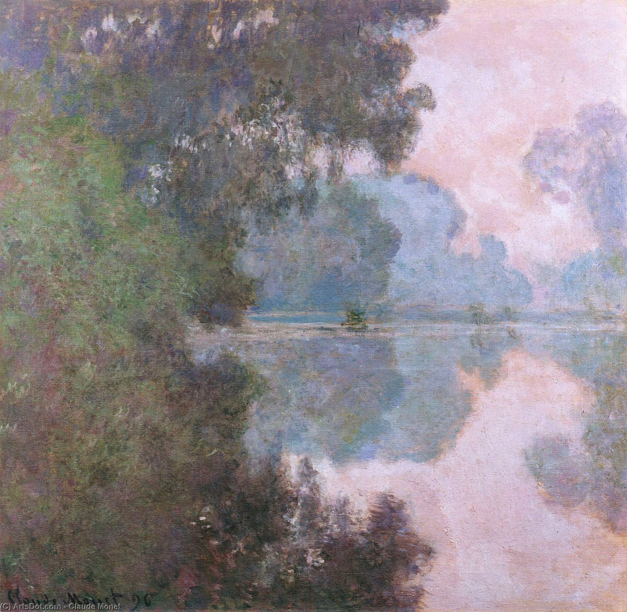 Wikioo.org - The Encyclopedia of Fine Arts - Painting, Artwork by Claude Monet - Morning on the Seine, near Giverny