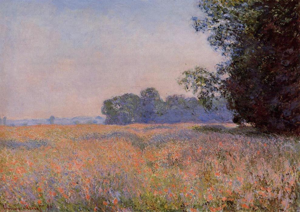 WikiOO.org - Encyclopedia of Fine Arts - Maleri, Artwork Claude Monet - Oat Field