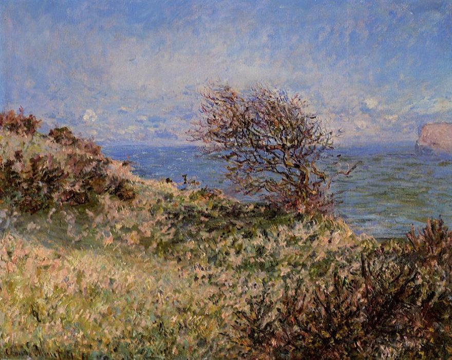 WikiOO.org - Encyclopedia of Fine Arts - Lukisan, Artwork Claude Monet - On the Cliff at Fecamp