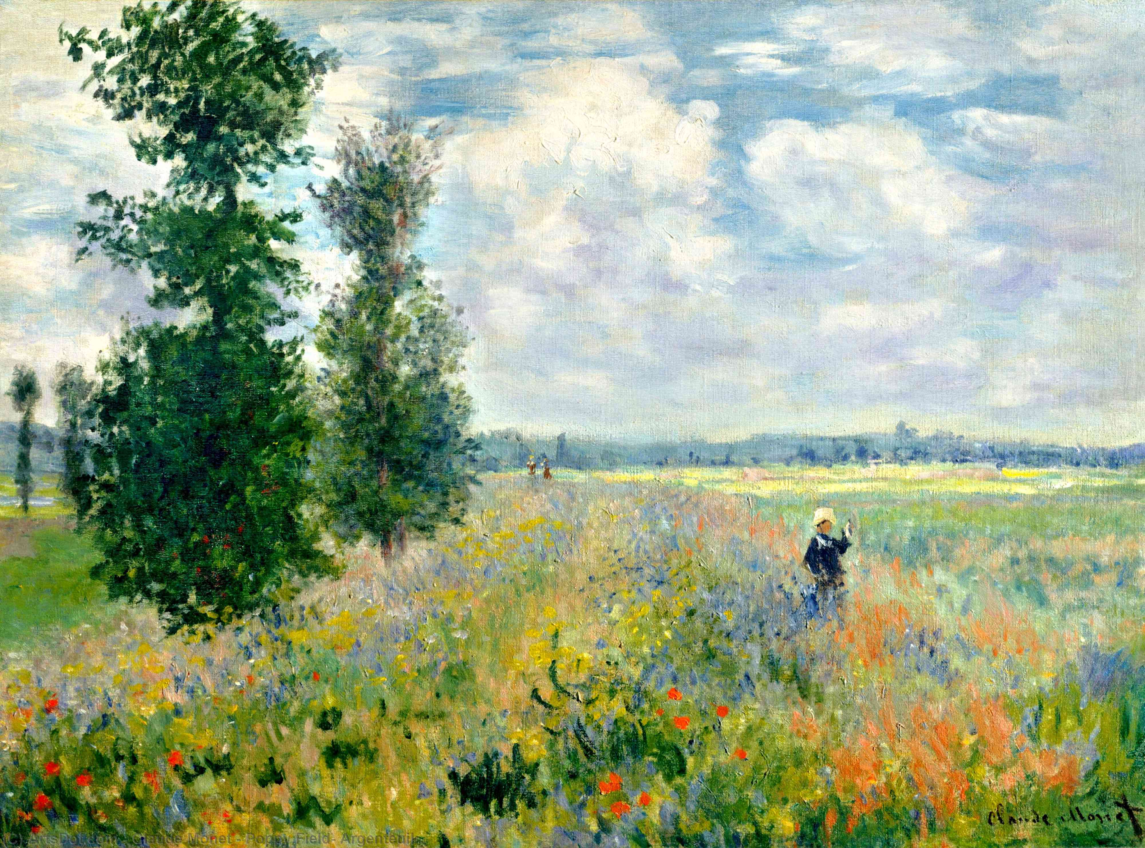 Wikioo.org - The Encyclopedia of Fine Arts - Painting, Artwork by Claude Monet - Poppy Field, Argenteuil