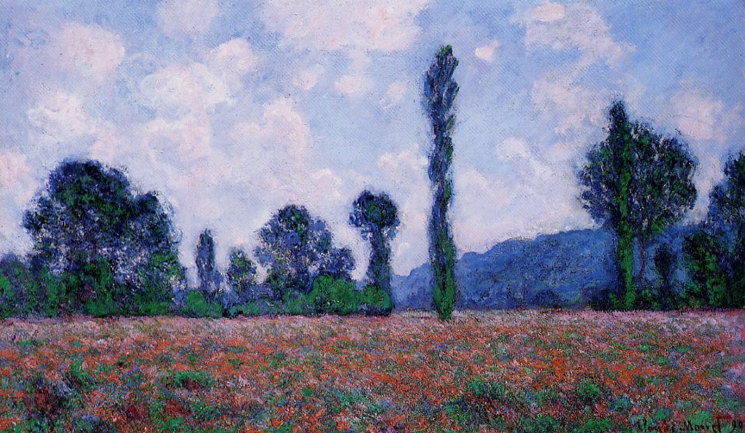Wikioo.org - สารานุกรมวิจิตรศิลป์ - จิตรกรรม Claude Monet - Poppy Field, Giverny