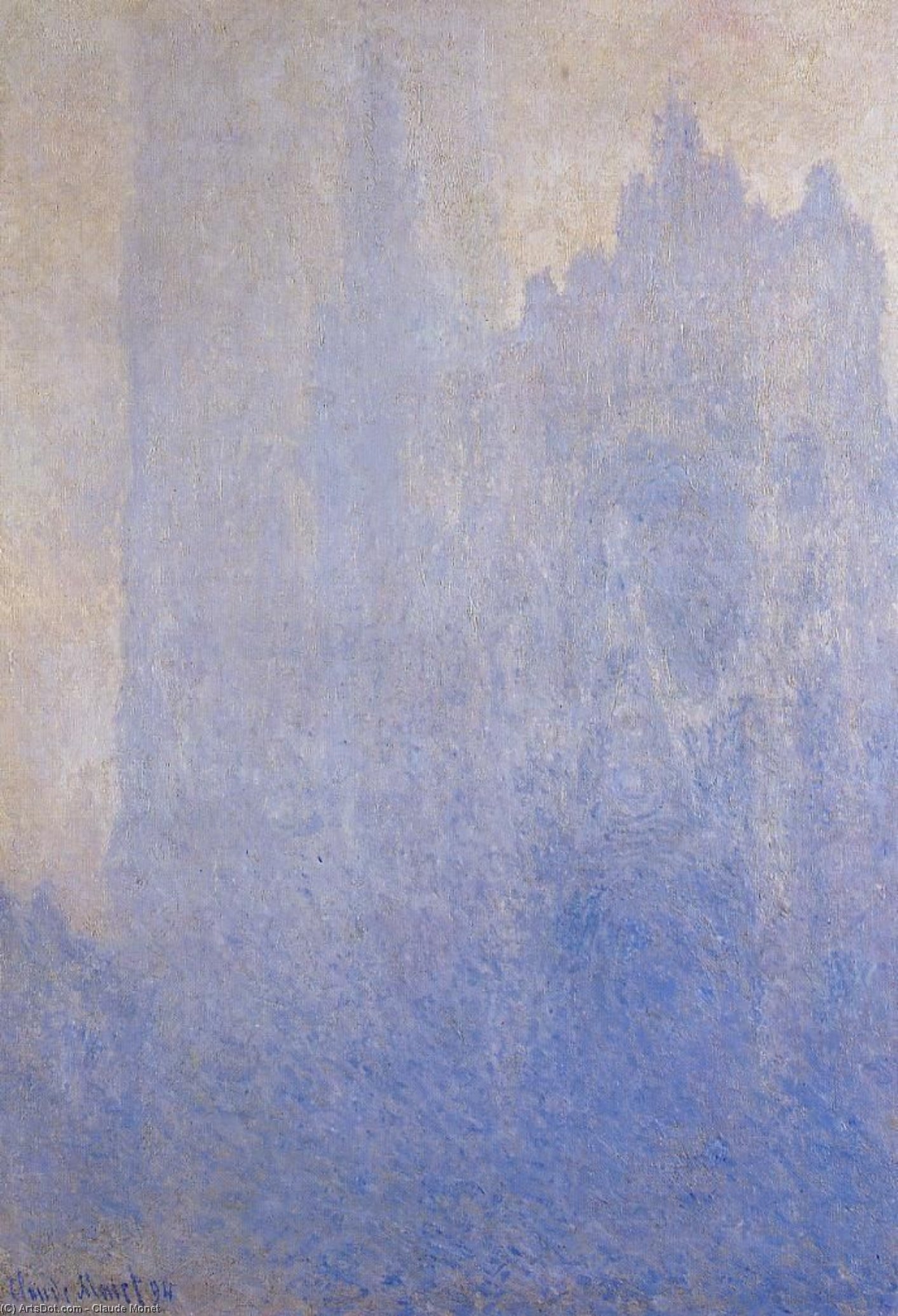 Wikioo.org - The Encyclopedia of Fine Arts - Painting, Artwork by Claude Monet - Rouen Cathedral in the Fog