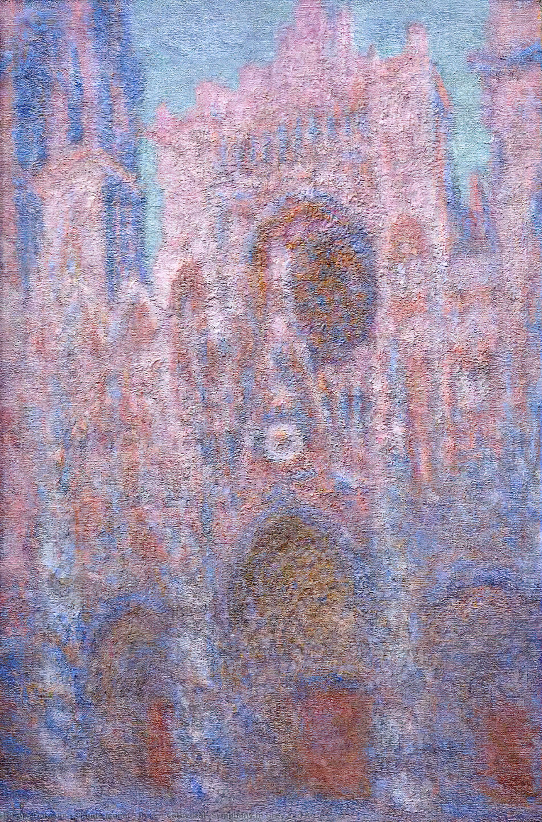 Wikioo.org – La Enciclopedia de las Bellas Artes - Pintura, Obras de arte de Claude Monet - Catedral de Ruán sinfonía  para  Gris  asícomo  rosados