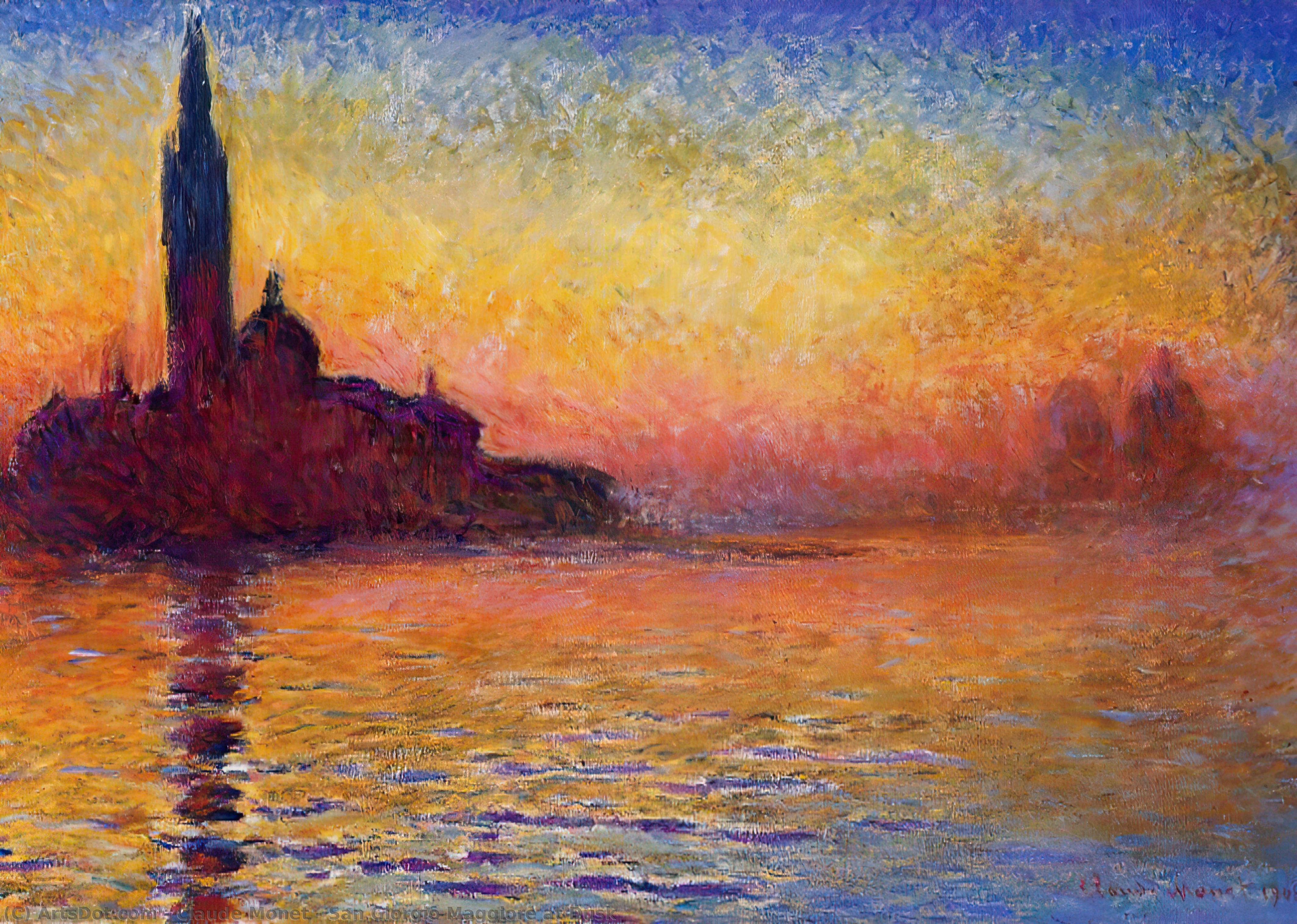 Wikioo.org - The Encyclopedia of Fine Arts - Painting, Artwork by Claude Monet - San Giorgio Maggiore at Dusk