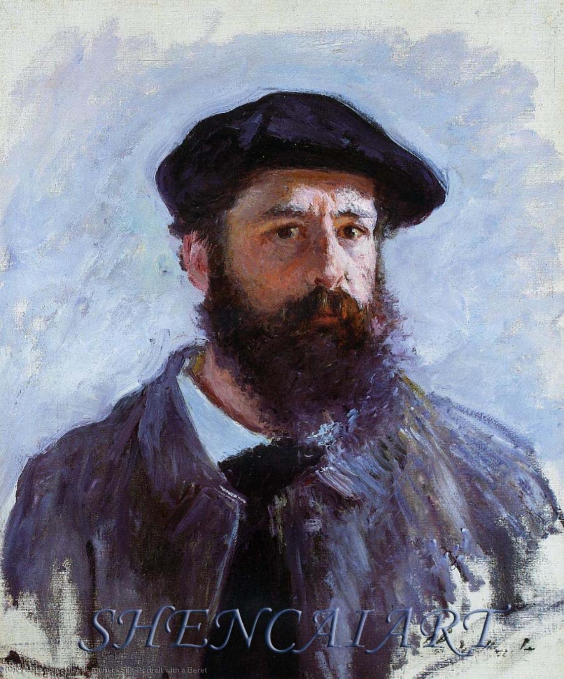 Wikioo.org - Die Enzyklopädie bildender Kunst - Malerei, Kunstwerk von Claude Monet - selbstporträt mit  Ein  Baskenmütze
