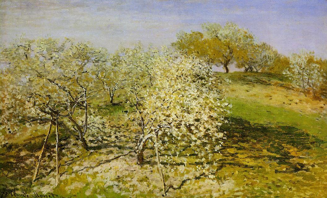 WikiOO.org – 美術百科全書 - 繪畫，作品 Claude Monet - 春天 又名   苹果  树  在  开花