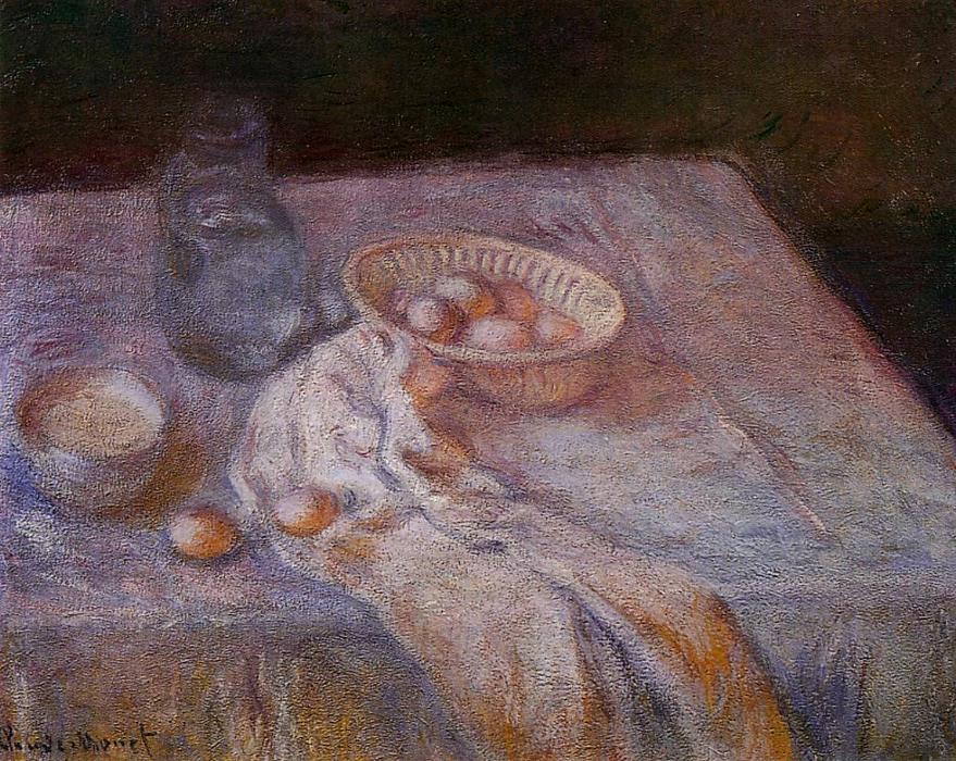 WikiOO.org – 美術百科全書 - 繪畫，作品 Claude Monet - 静物  与  鸡蛋
