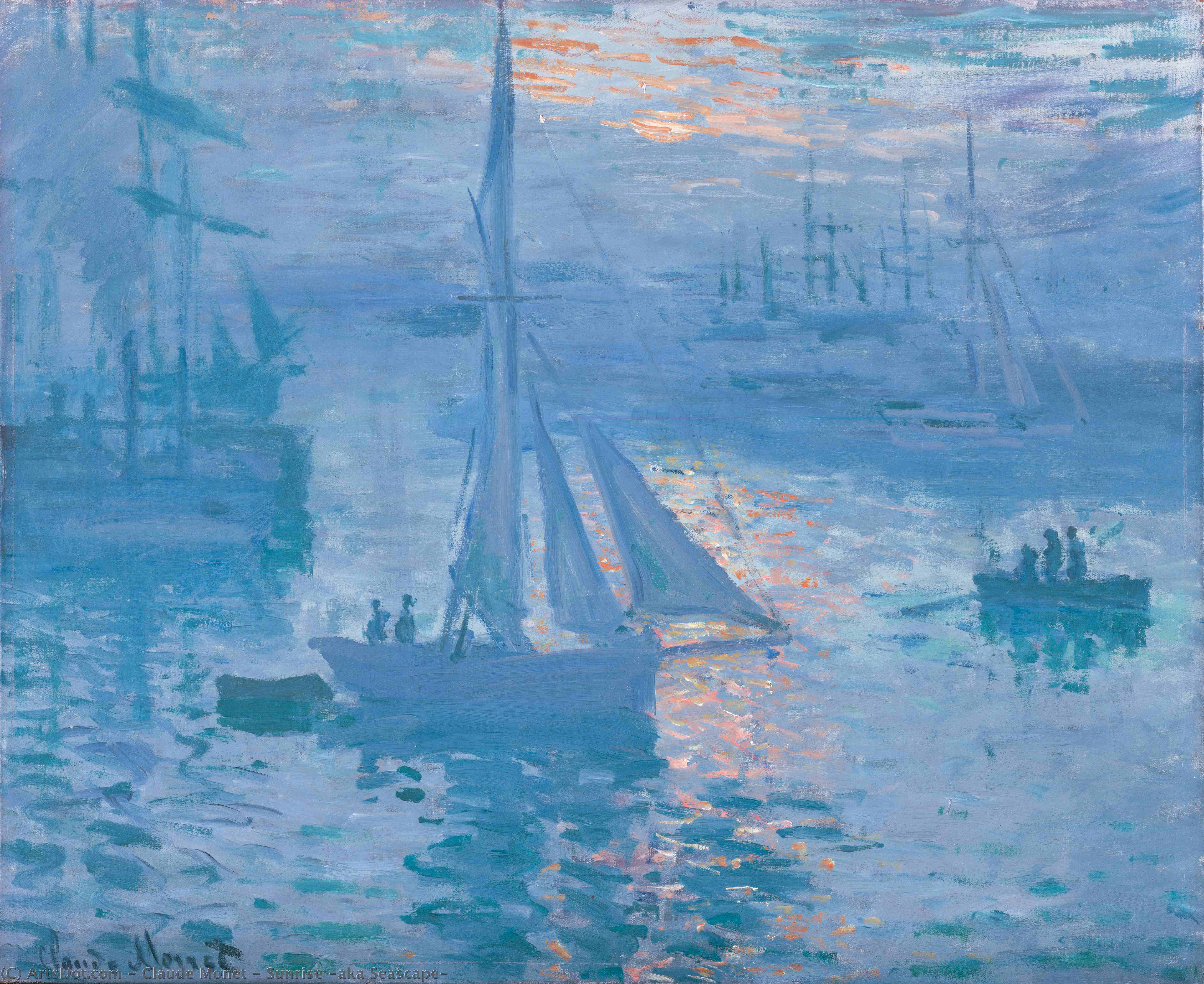 WikiOO.org - Εγκυκλοπαίδεια Καλών Τεχνών - Ζωγραφική, έργα τέχνης Claude Monet - Sunrise (aka Seascape)