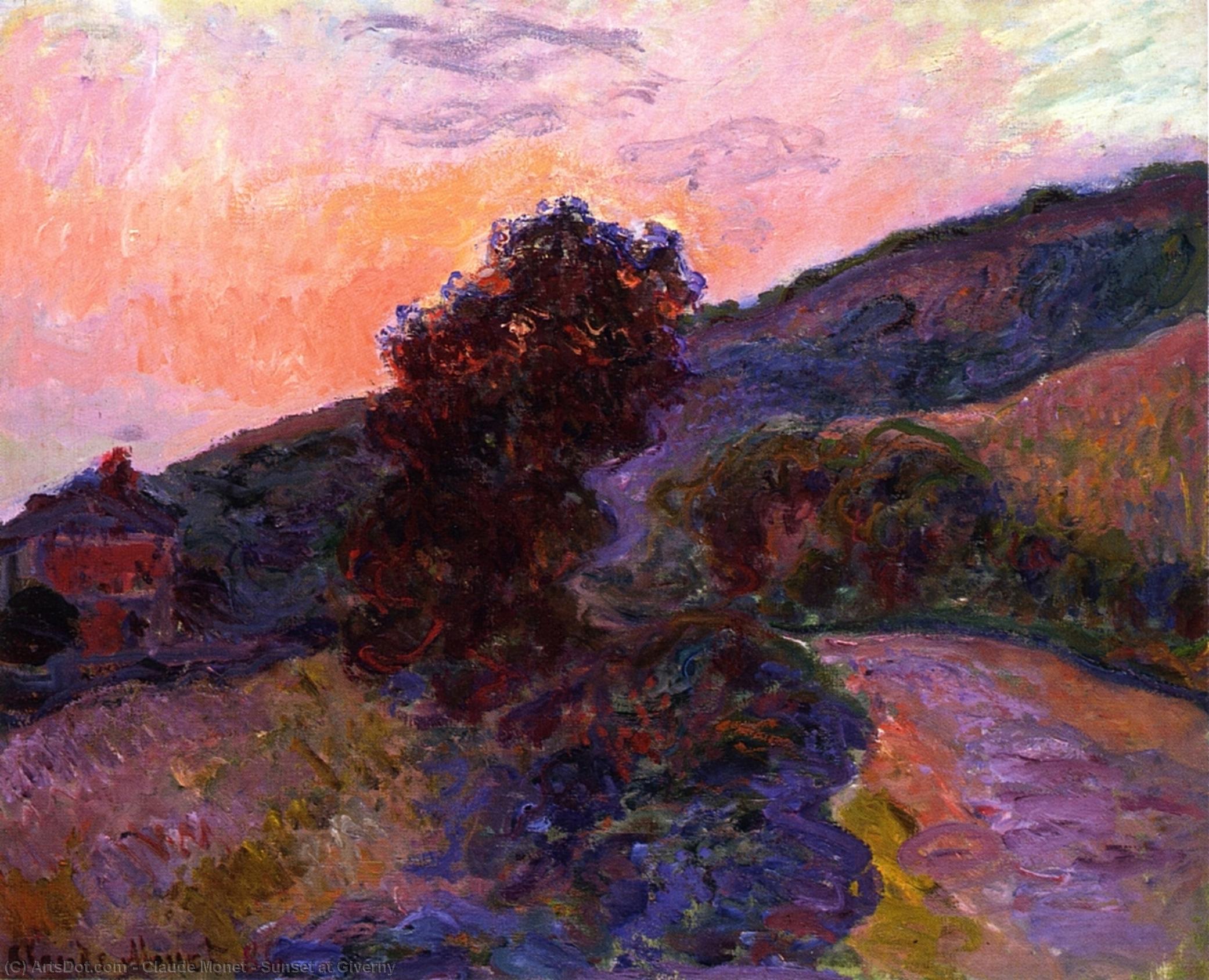 WikiOO.org - 백과 사전 - 회화, 삽화 Claude Monet - Sunset at Giverny