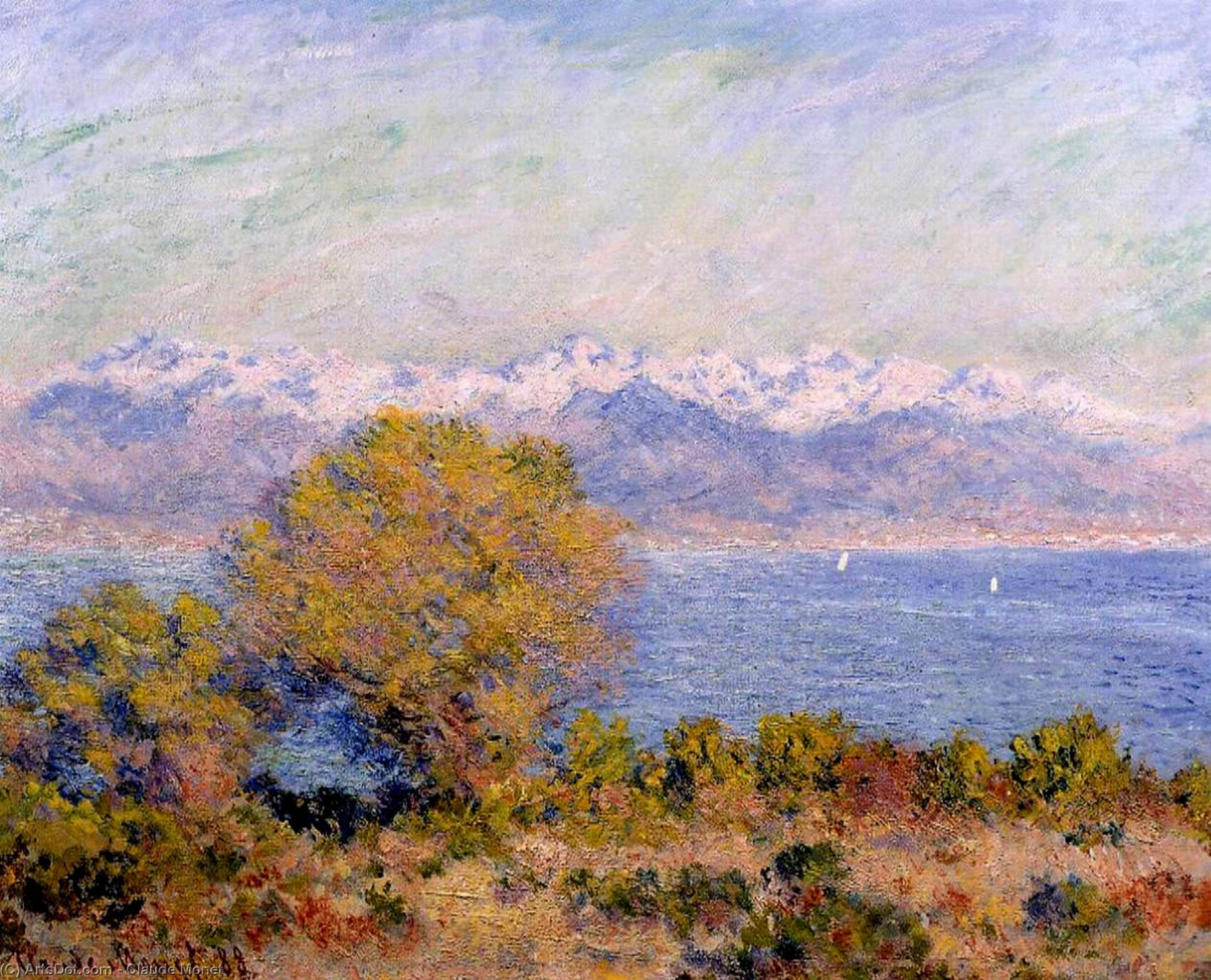 Wikioo.org - The Encyclopedia of Fine Arts - Painting, Artwork by Claude Monet - The Alps Seen from Cap d'Antibes
