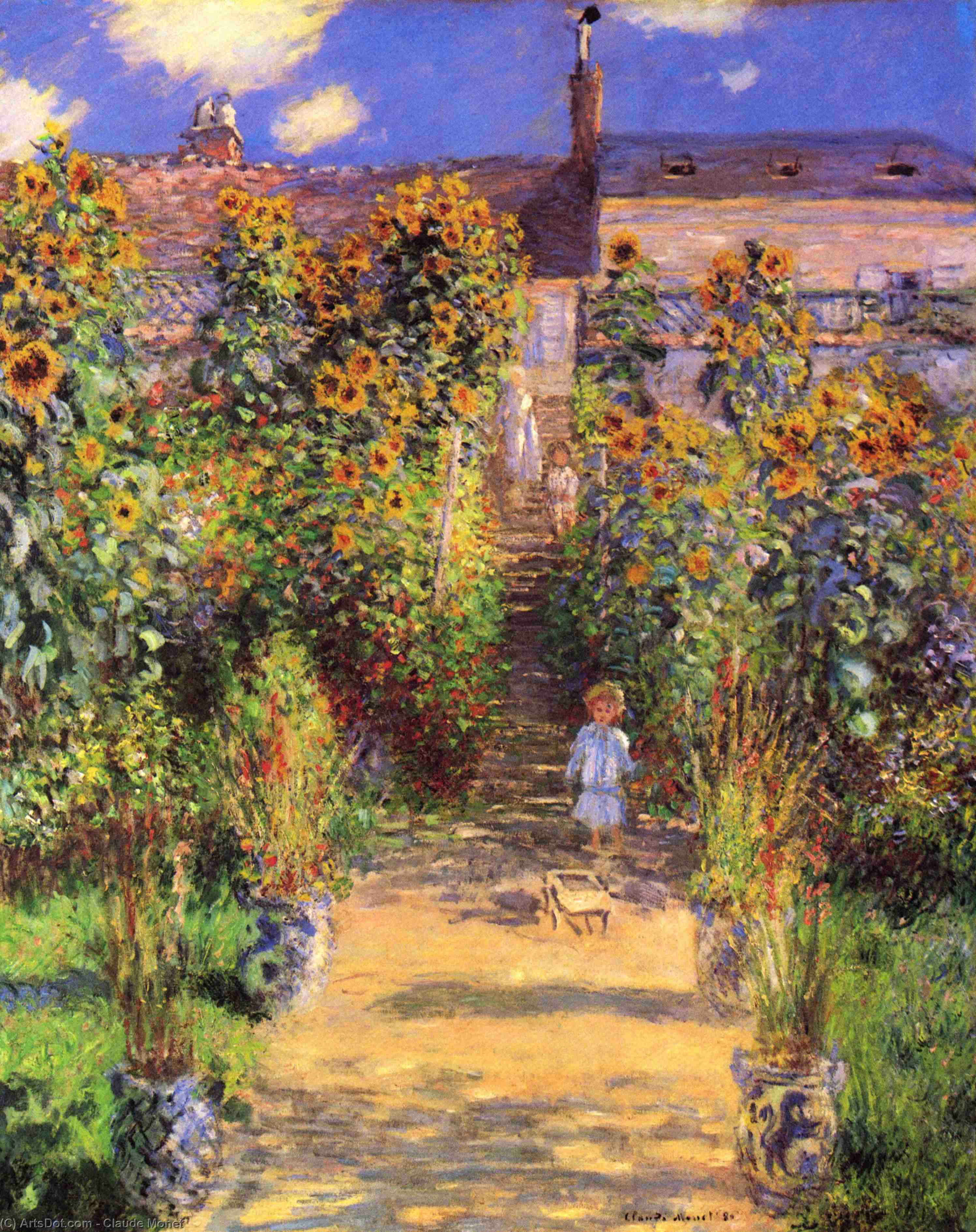 Wikioo.org - The Encyclopedia of Fine Arts - Painting, Artwork by Claude Monet - The Artist's Garden at Vetheuil