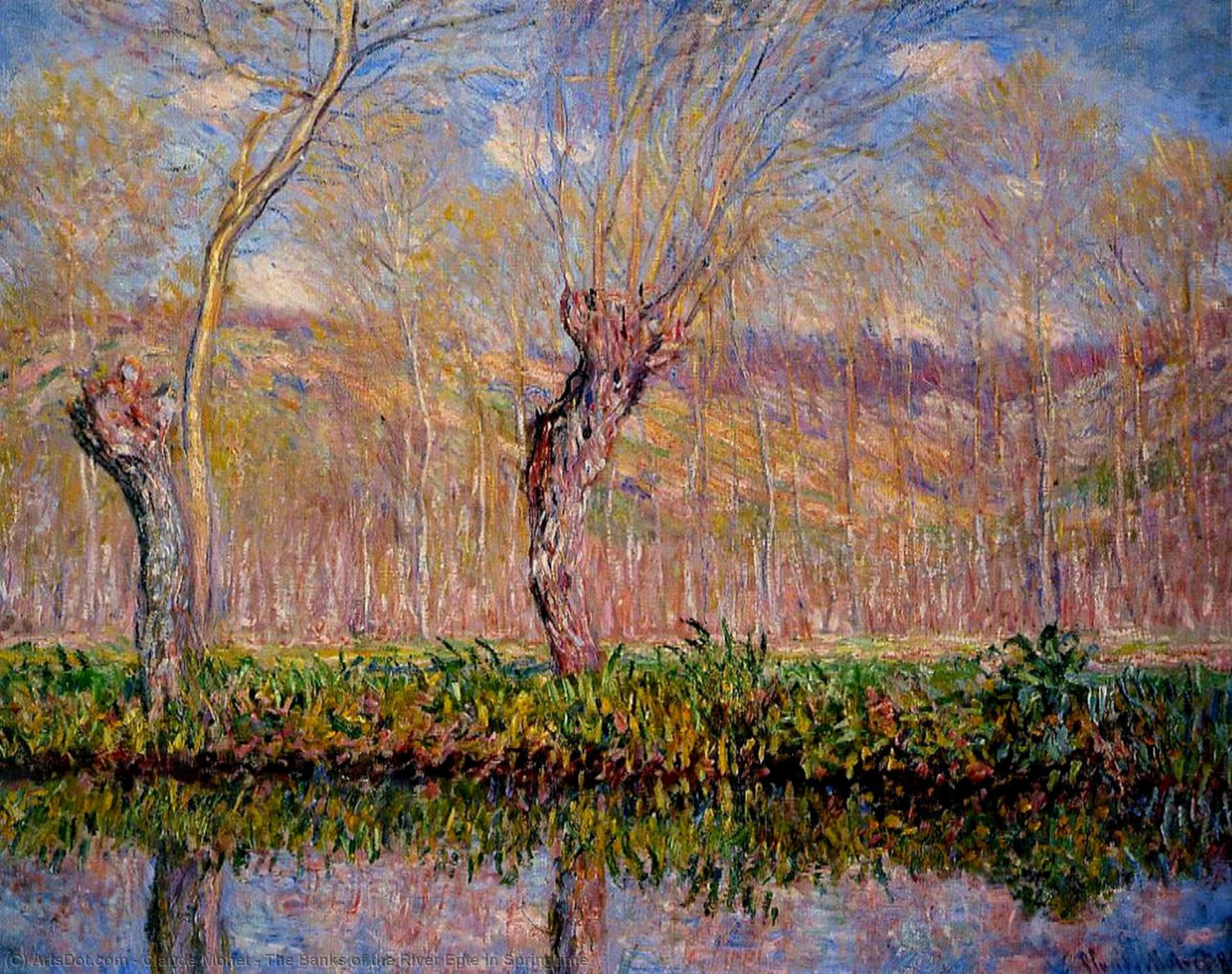 Wikioo.org - The Encyclopedia of Fine Arts - Painting, Artwork by Claude Monet - The Banks of the River Epte in Springtime