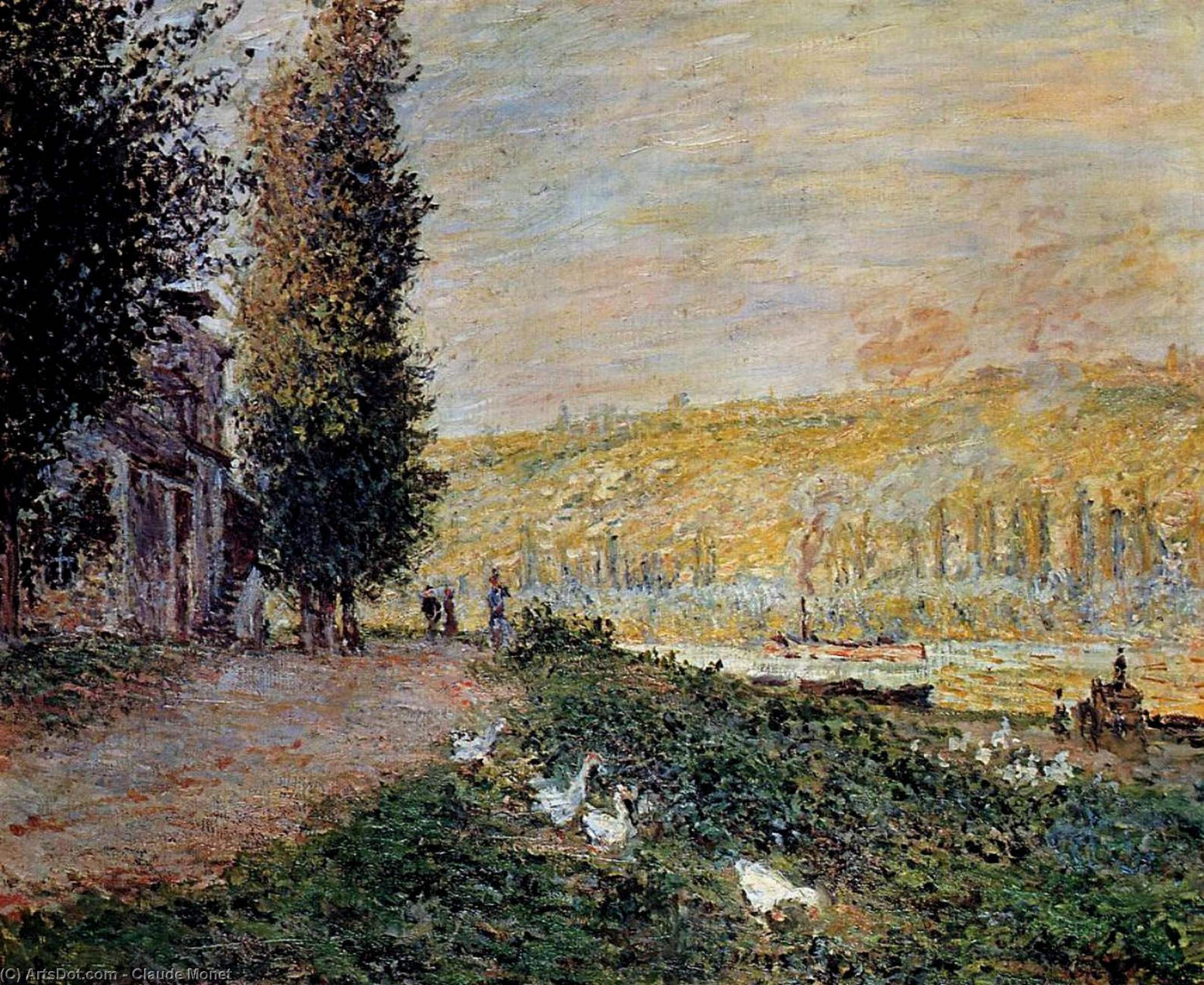 Wikioo.org - สารานุกรมวิจิตรศิลป์ - จิตรกรรม Claude Monet - The Banks of the Seine, Lavacourt