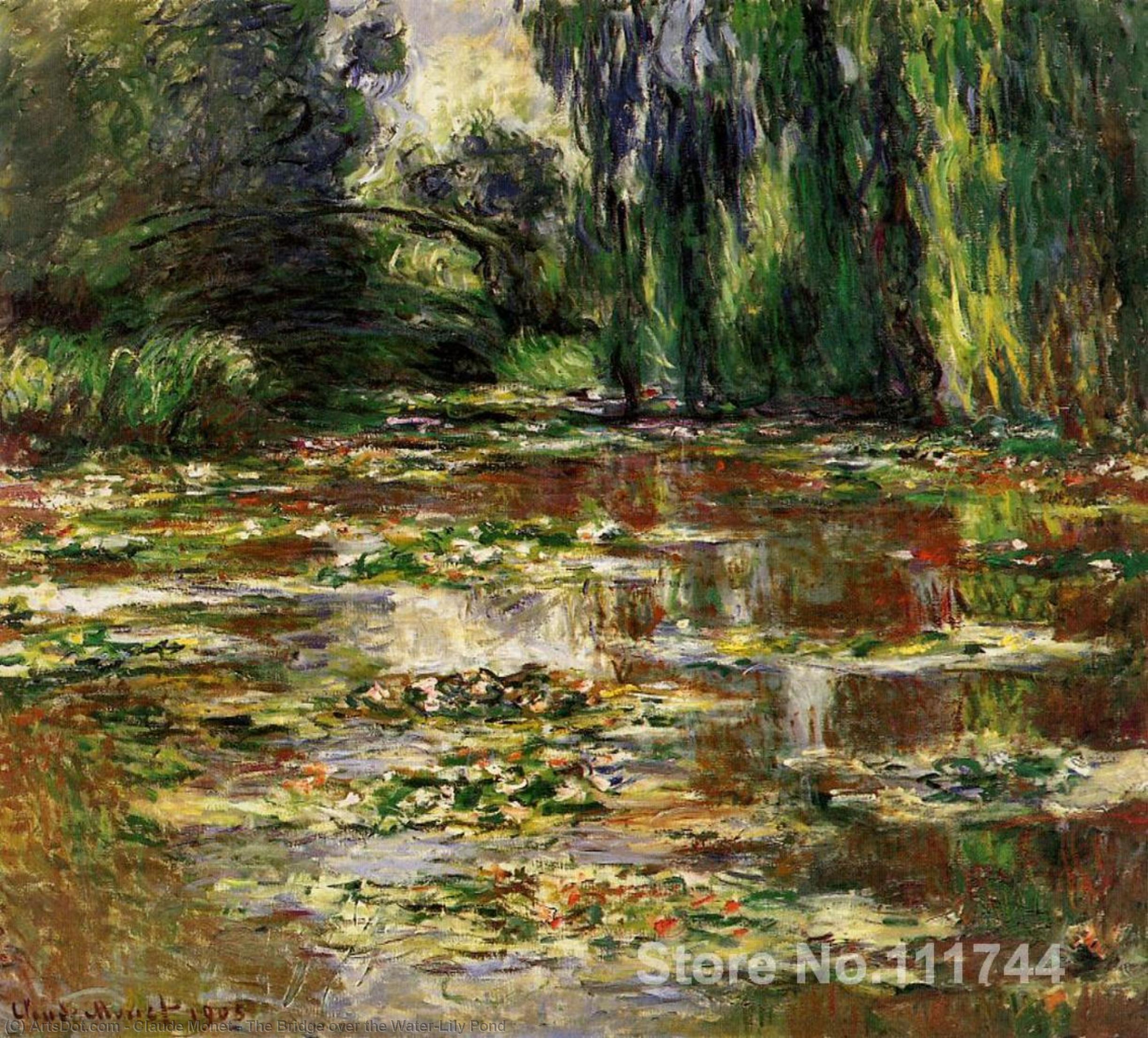 Wikioo.org - The Encyclopedia of Fine Arts - Painting, Artwork by Claude Monet - The Bridge over the Water-Lily Pond