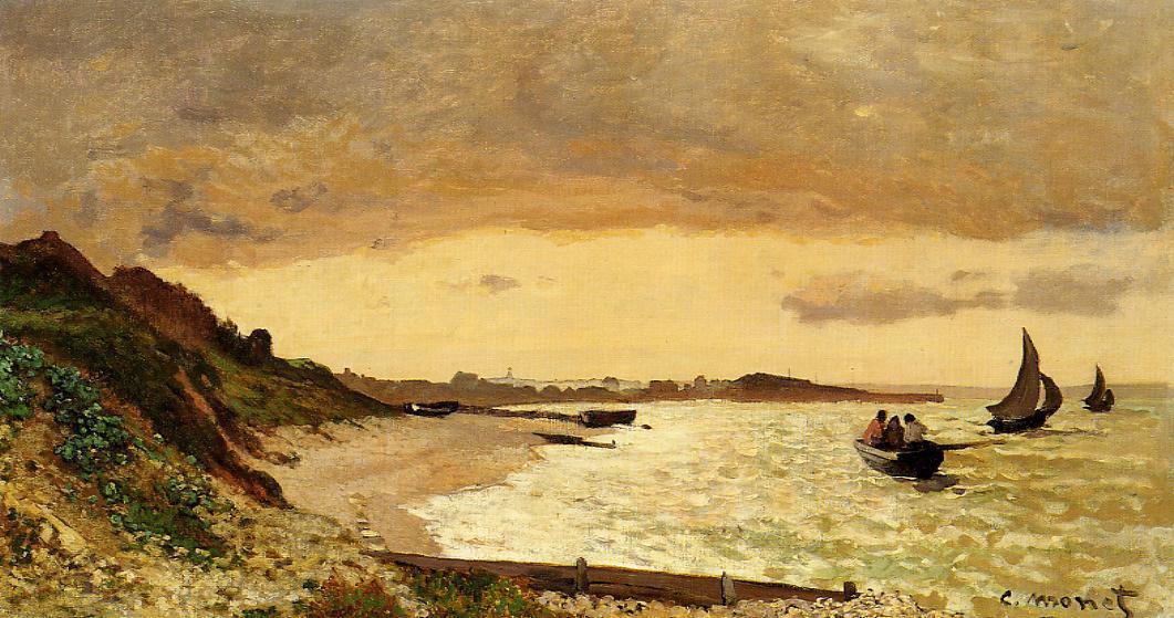 WikiOO.org - Enciclopedia of Fine Arts - Pictura, lucrări de artă Claude Monet - The Coast at Sainte-Adresse