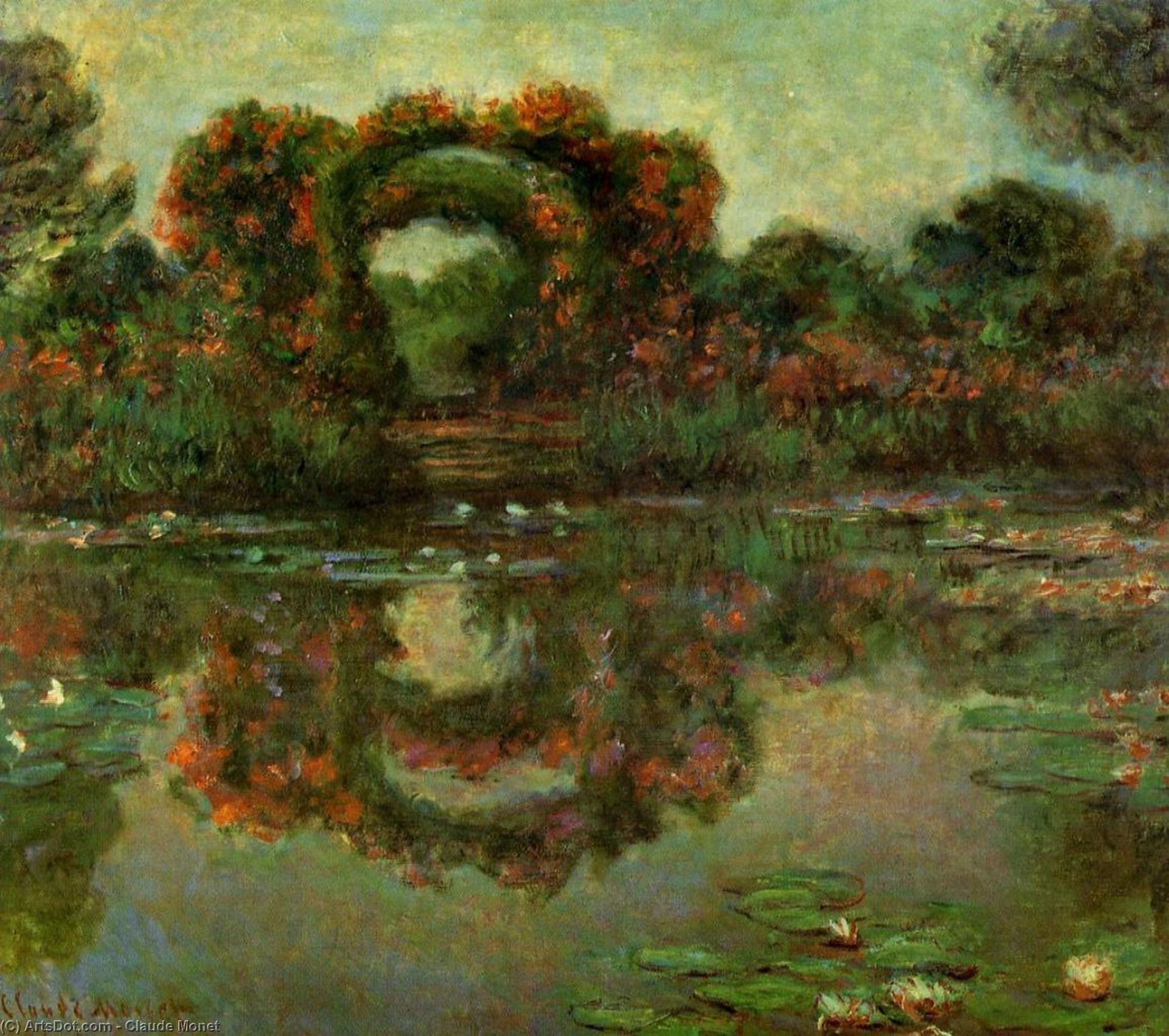 Wikioo.org - The Encyclopedia of Fine Arts - Painting, Artwork by Claude Monet - The Flowered Arches at Giverny