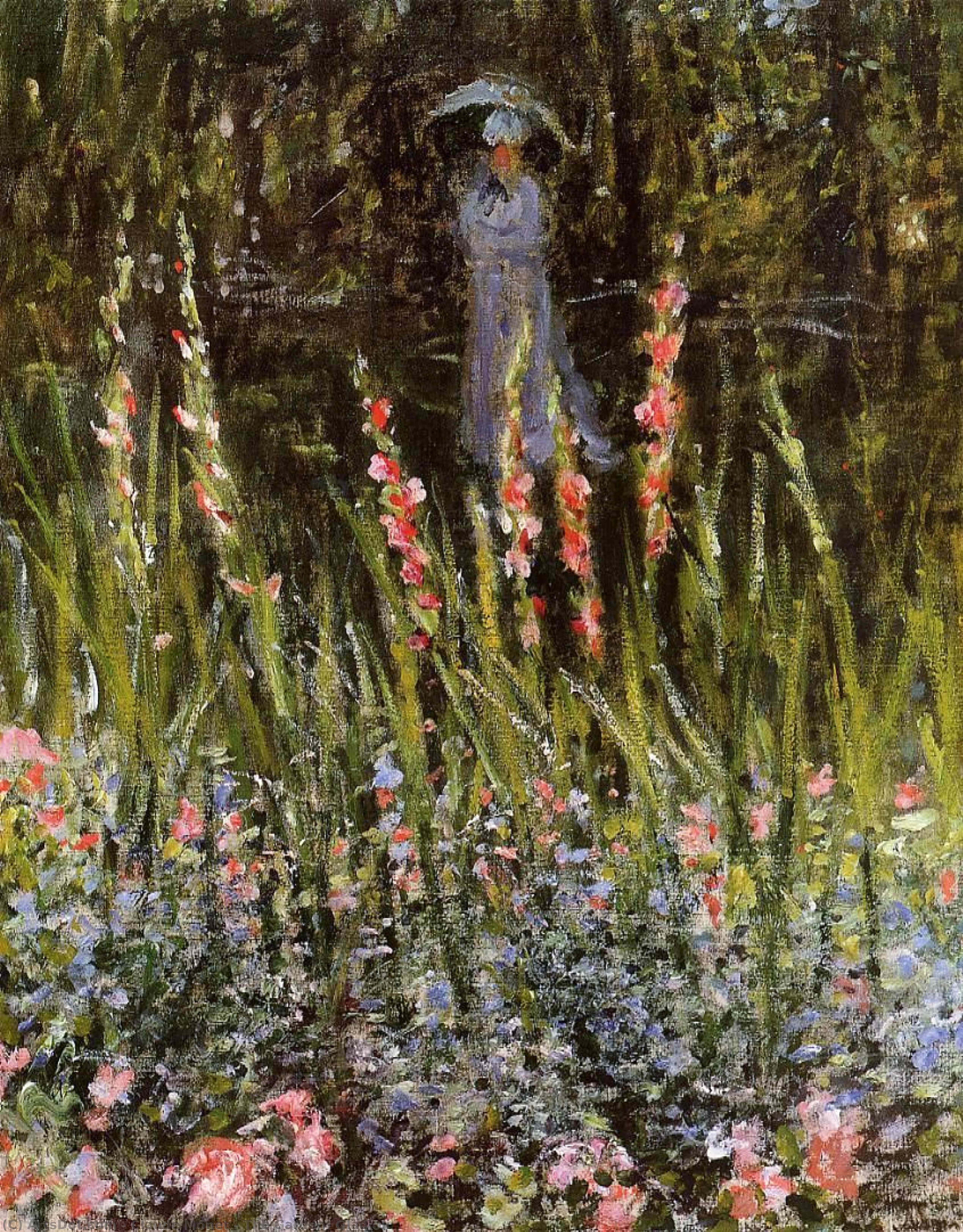 Wikoo.org - موسوعة الفنون الجميلة - اللوحة، العمل الفني Claude Monet - The Garden, Gladioli