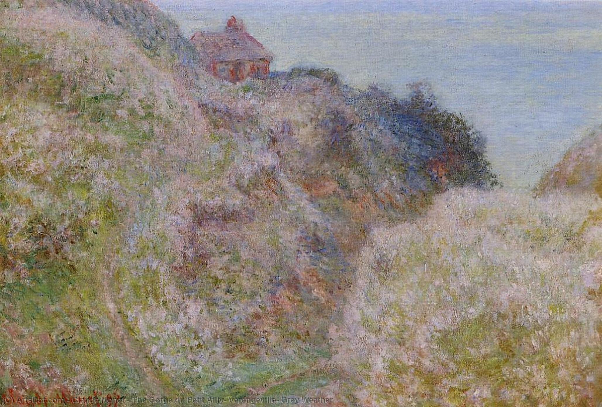 Wikioo.org - The Encyclopedia of Fine Arts - Painting, Artwork by Claude Monet - The Gorge du Petit Ailly, Verengeville, Grey Weather