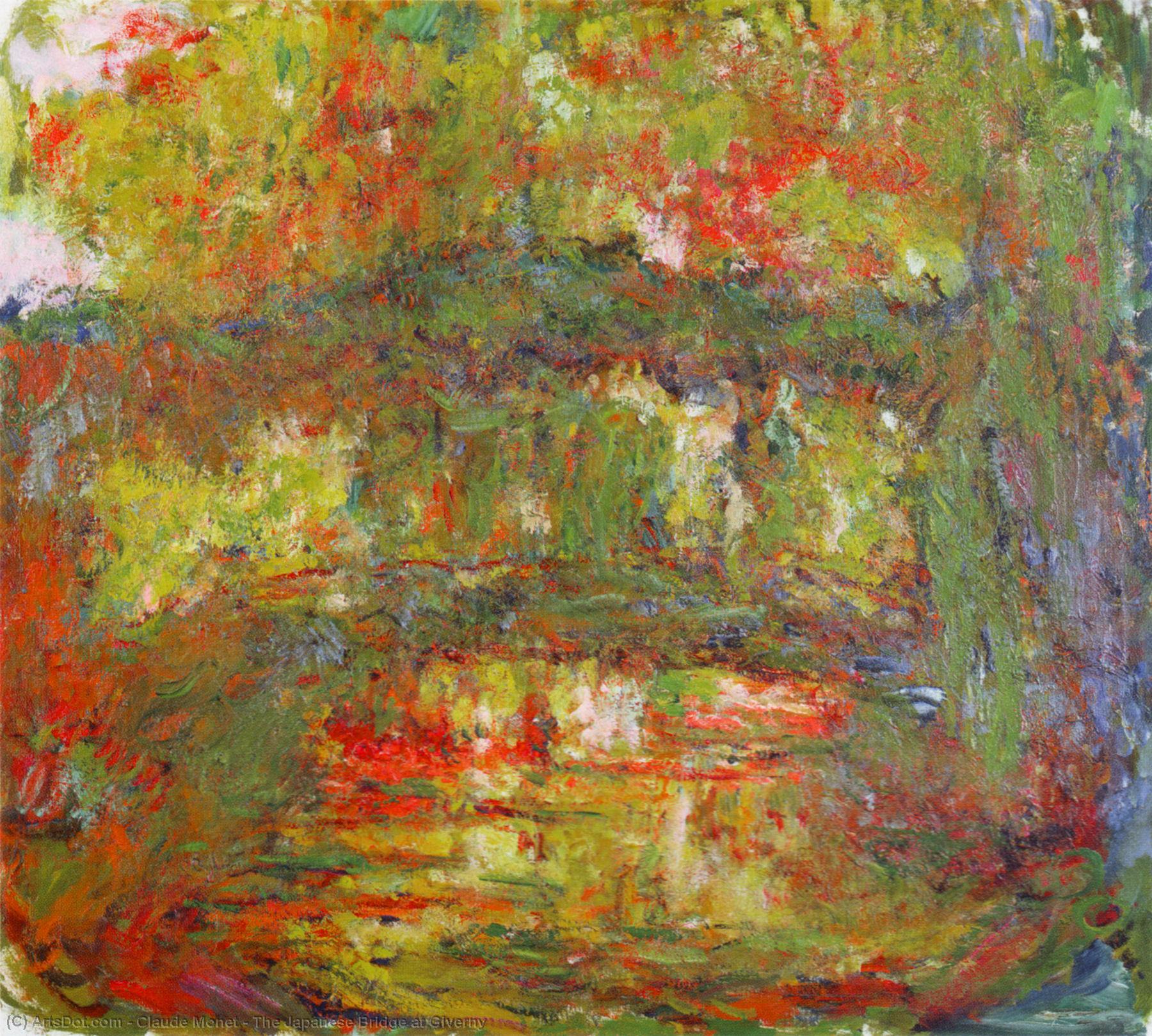 Wikoo.org - موسوعة الفنون الجميلة - اللوحة، العمل الفني Claude Monet - The Japanese Bridge at Giverny