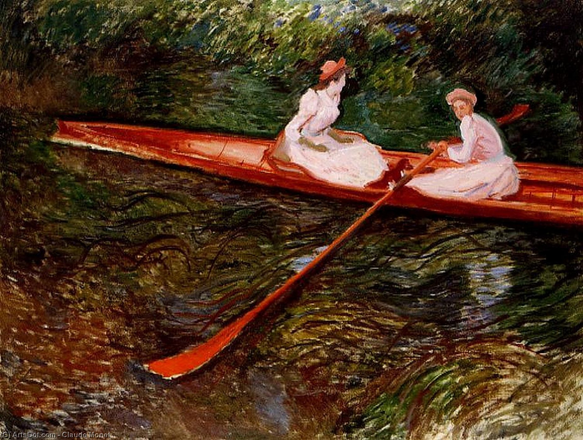 Wikioo.org – La Enciclopedia de las Bellas Artes - Pintura, Obras de arte de Claude Monet - El Skiff Rosa