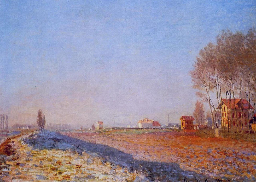 Wikioo.org - สารานุกรมวิจิตรศิลป์ - จิตรกรรม Claude Monet - The Plain of Colombes, White Frost