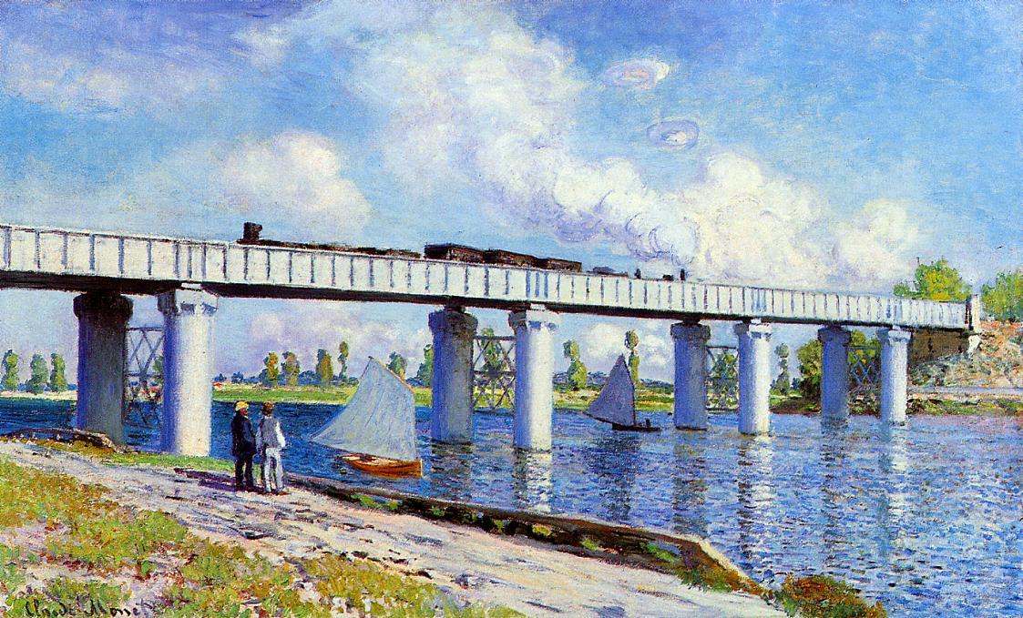 Wikioo.org - The Encyclopedia of Fine Arts - Painting, Artwork by Claude Monet - The Railroad Bridge at Argenteuil