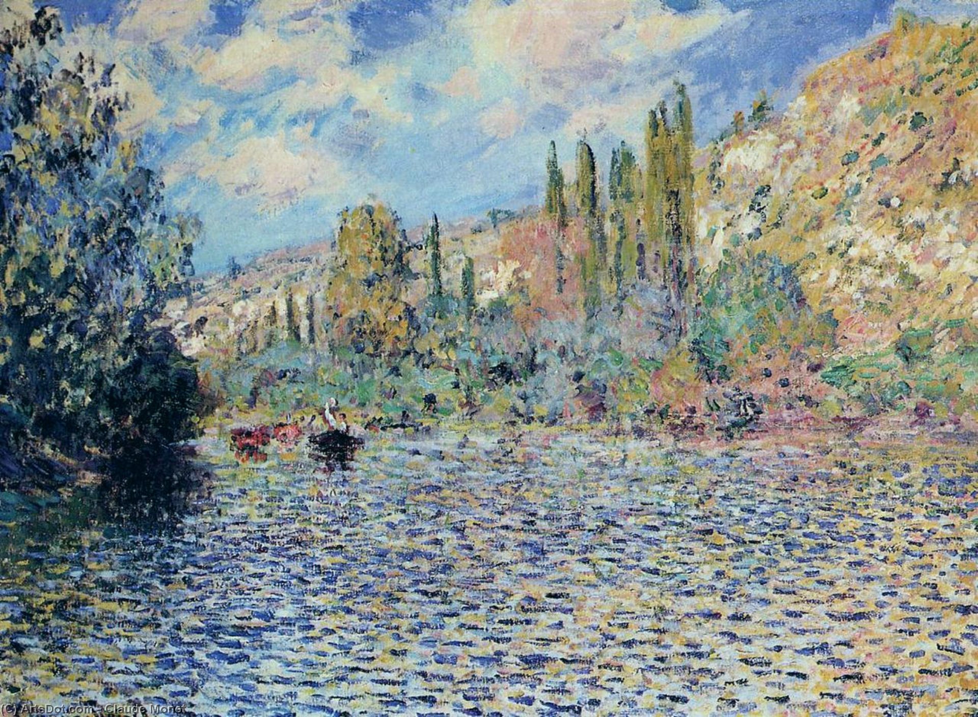 Wikioo.org - The Encyclopedia of Fine Arts - Painting, Artwork by Claude Monet - The Seine at Vetheuil