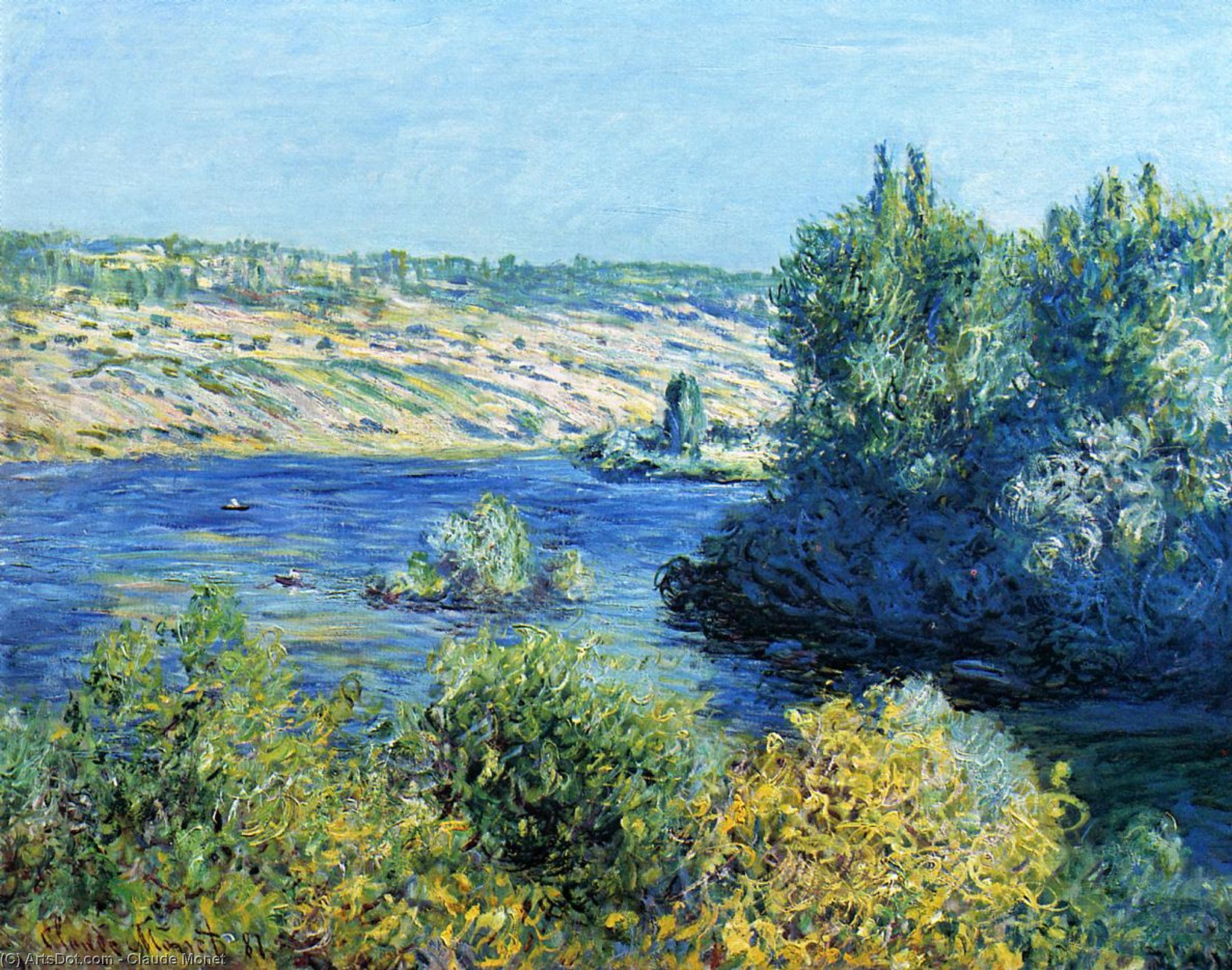 Wikioo.org - สารานุกรมวิจิตรศิลป์ - จิตรกรรม Claude Monet - The Seine at Vetheuil 3